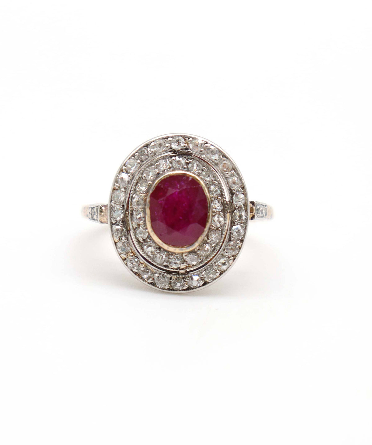 Luxury Promise A Ruby and Diamond 2-Row Cluster Ring WA23770