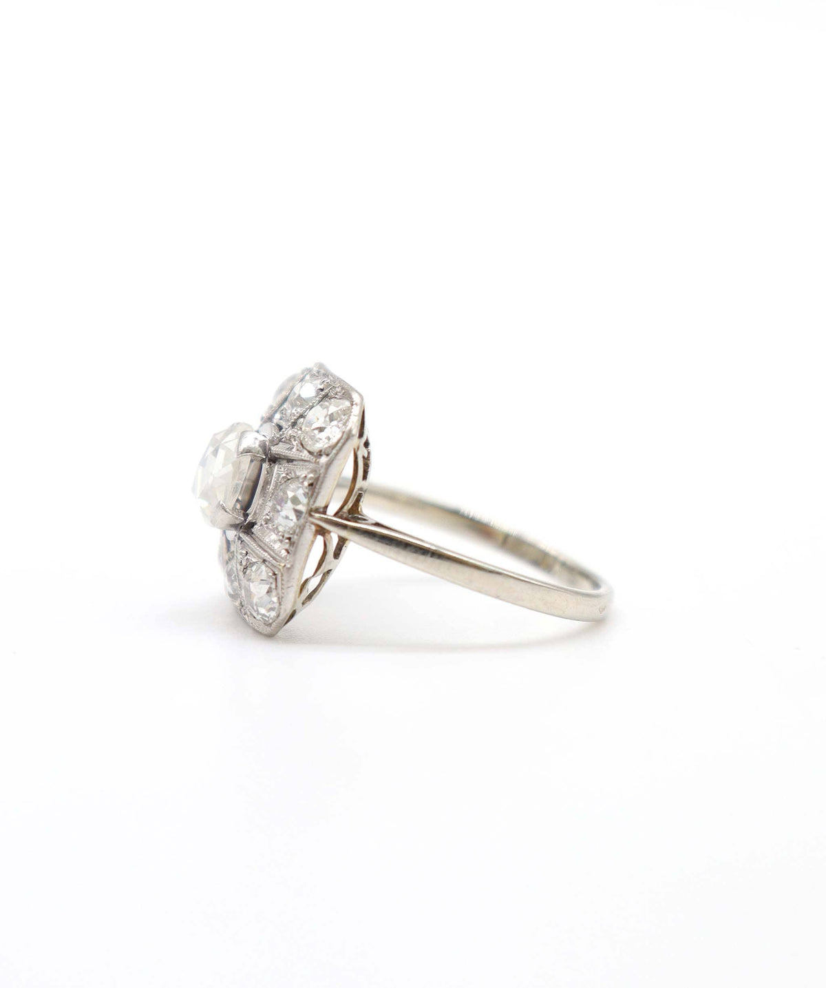 Luxury Promise An Art Deco Square Rose Diamond Cluster Ring WA23813