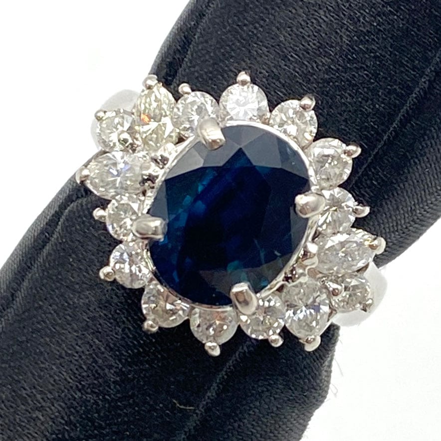 LUXURY PROMISE Jewelry Maki Pt850 Sapphire Ring S3.15 D1.14 8.8 51561 US5.75