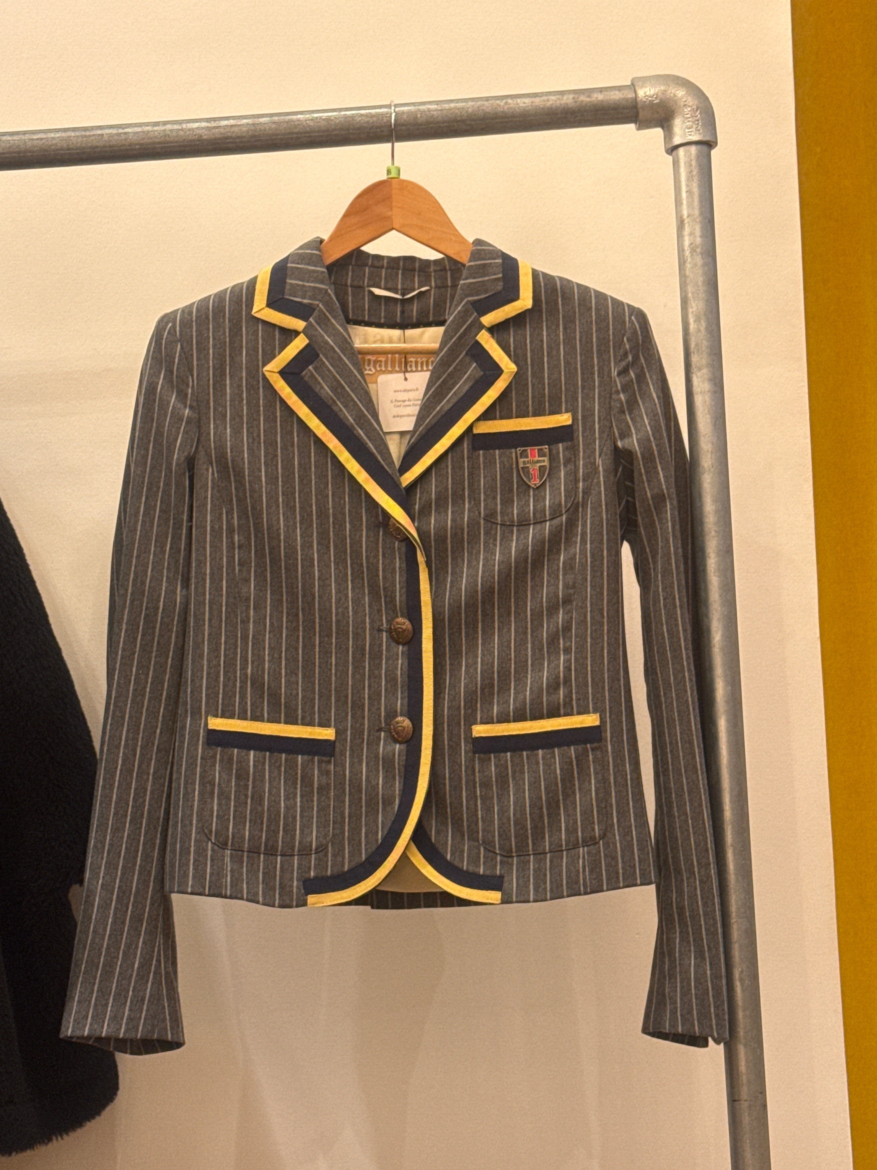 Luxury Promise John Galliano grey pinstripe blazer