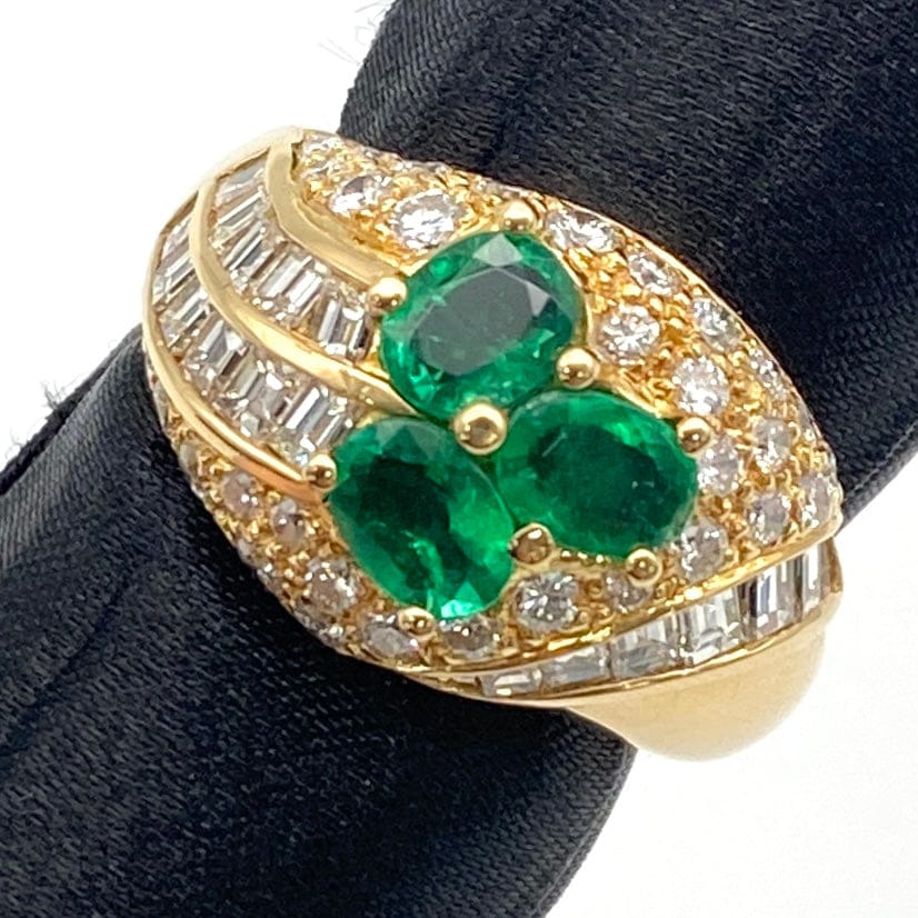 LUXURY PROMISE K18 Emerald Ring E1.39 D1.64 10.4 49902 US6.5