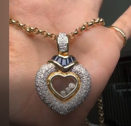 Luxury Promise K18 HEART SAPPHIRE 1.71 DIA 2.54 NECKLACE 45589