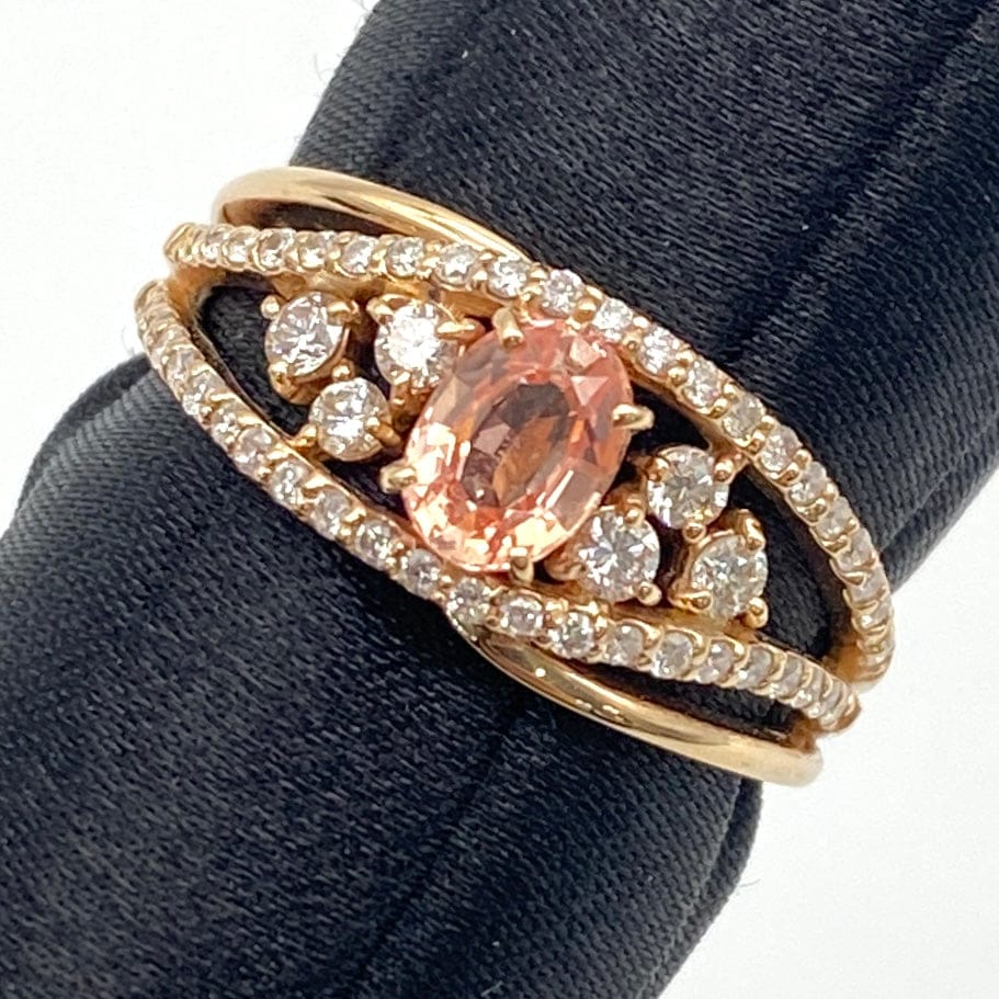 LUXURY PROMISE K18 Sapphire Ring Regular S0.69 D0.4 4 Medium 51632 US6