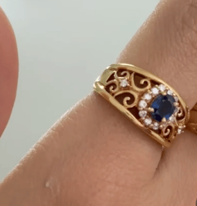 Luxury Promise K18 YG SAPPHIRE 0/55 DIA 0/18 47925