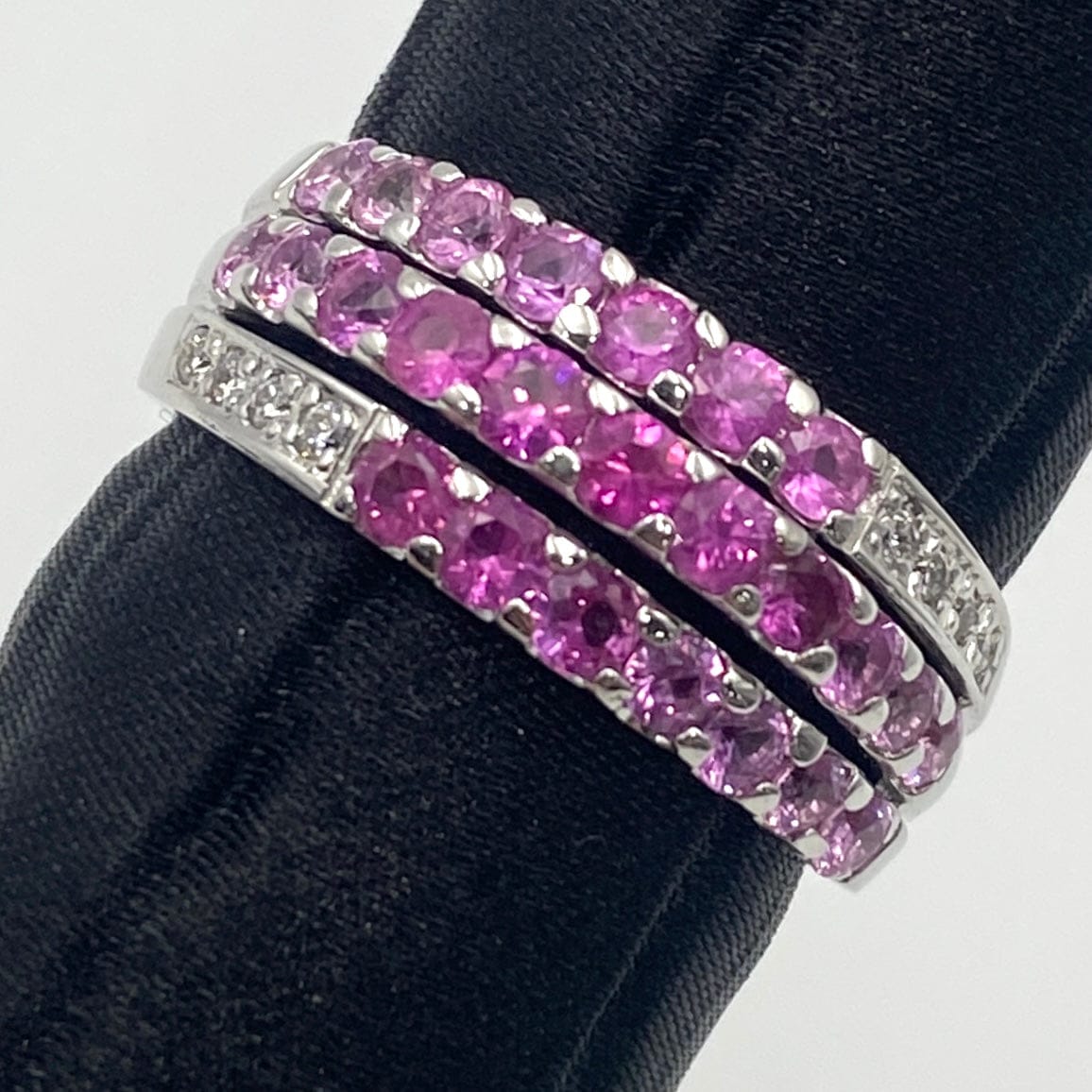 LUXURY PROMISE K18WG sapphire ring S1.50 D0.08 6.1g 49766 US7.25