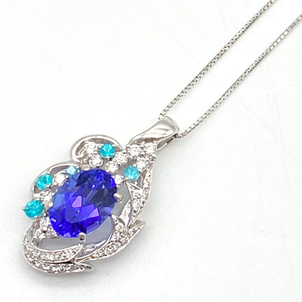 LUXURY PROMISE K18WG Tanza Pen Necklace TNZ3.66 PRB0.17 D0.43 7.6 51816