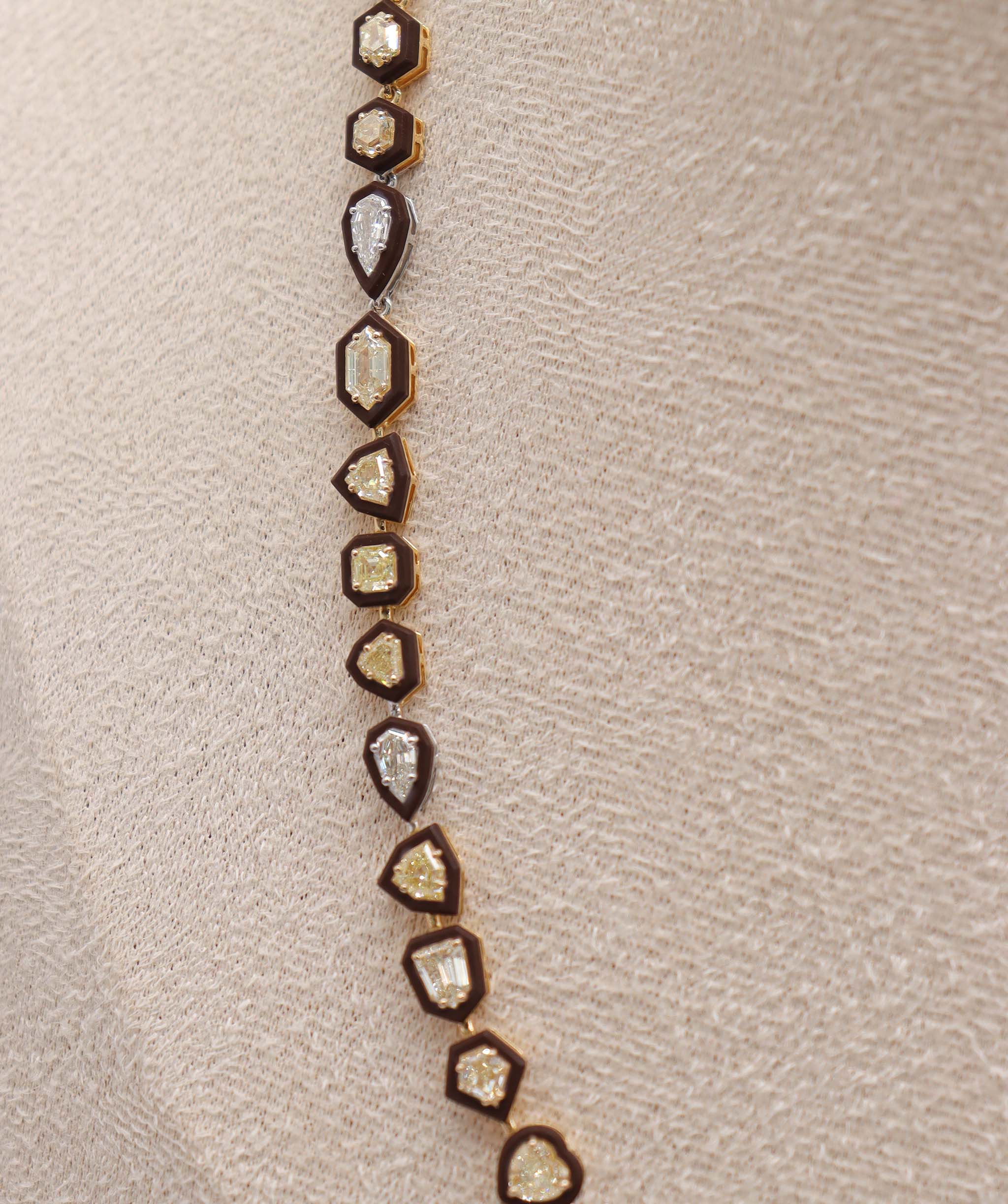 Luxury Promise KAMYEN 11.22ct DIAMOND 20.17ct GOLD NECKLACE NK-C97H