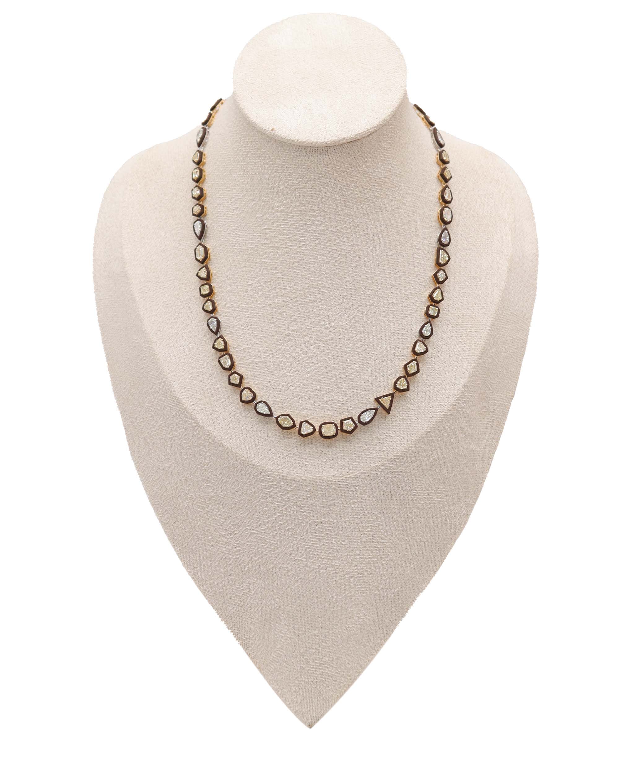 Luxury Promise KAMYEN 11.22ct DIAMOND 20.17ct GOLD NECKLACE NK-C97H