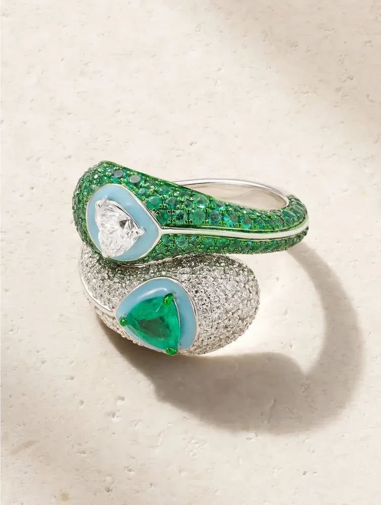 Luxury Promise Kamyen Ying Yang ring R-AS15