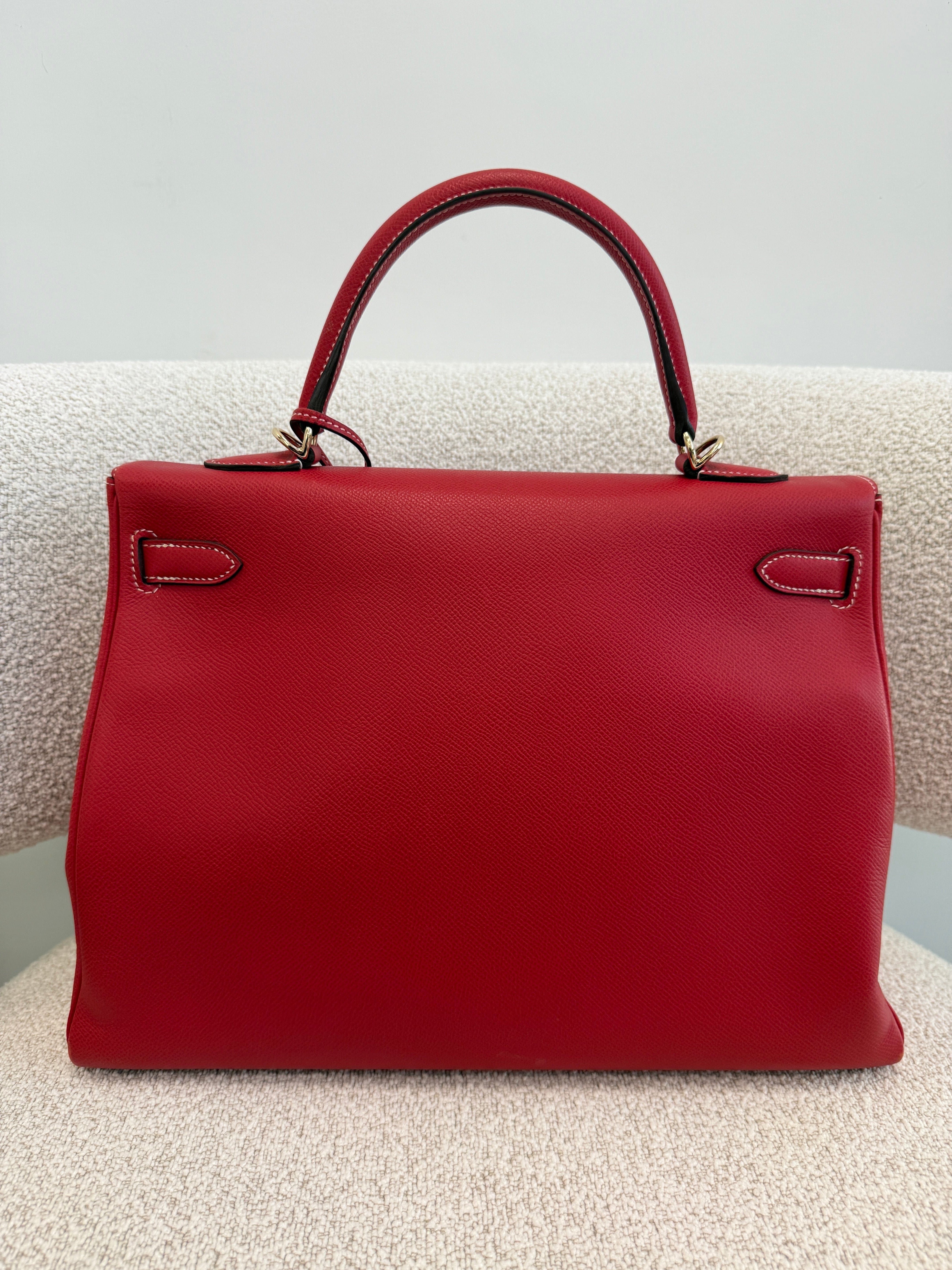 LUXURY PROMISE PRELOVED HERMÈS KELLY 35CM ROUGE CASAQUE Epsom Leather Permabrass Hardware