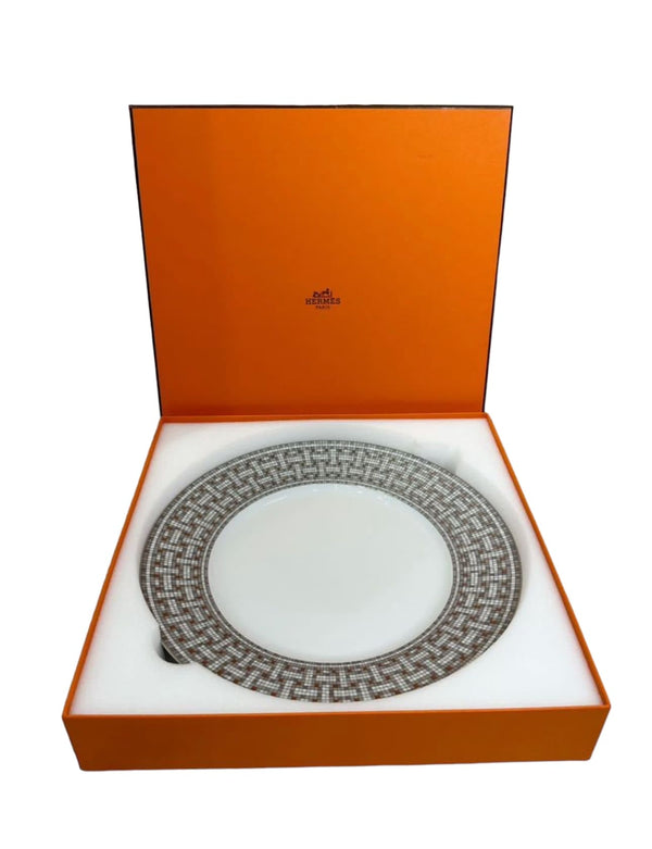 Luxury Promise Hermes mosaicque silver dinner plate