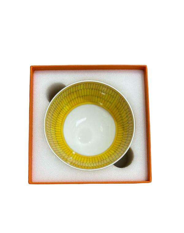 Luxury Promise Hermes small yellow bowl - Soleil d’Hermès bowl, small model 2 in set