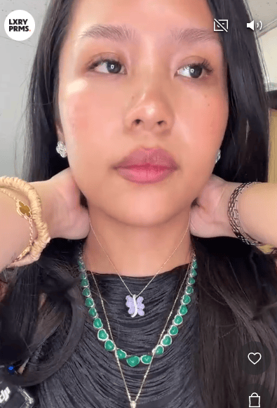 Luxury Promise Lavender Jade Necklace  in 18K & 18K WG / 7.5g, J3.82ct, D0.24ct 10429 JJC0479