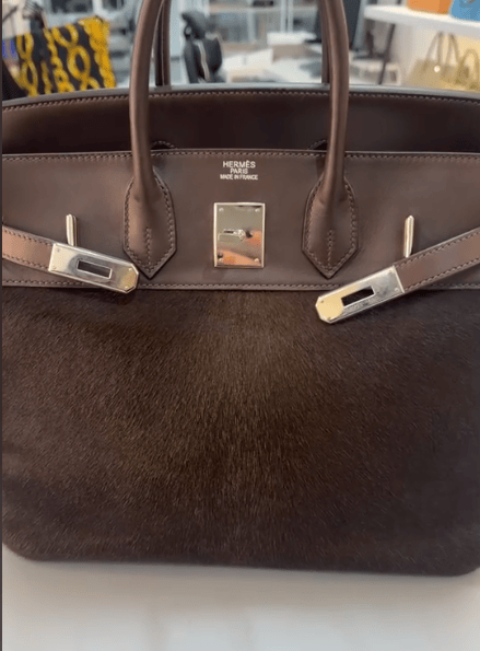 Luxury Promise Limited Edition Ultra Rare 
Ebene Evercalf Leather and Ponyhair HAC Troika Birkin 32