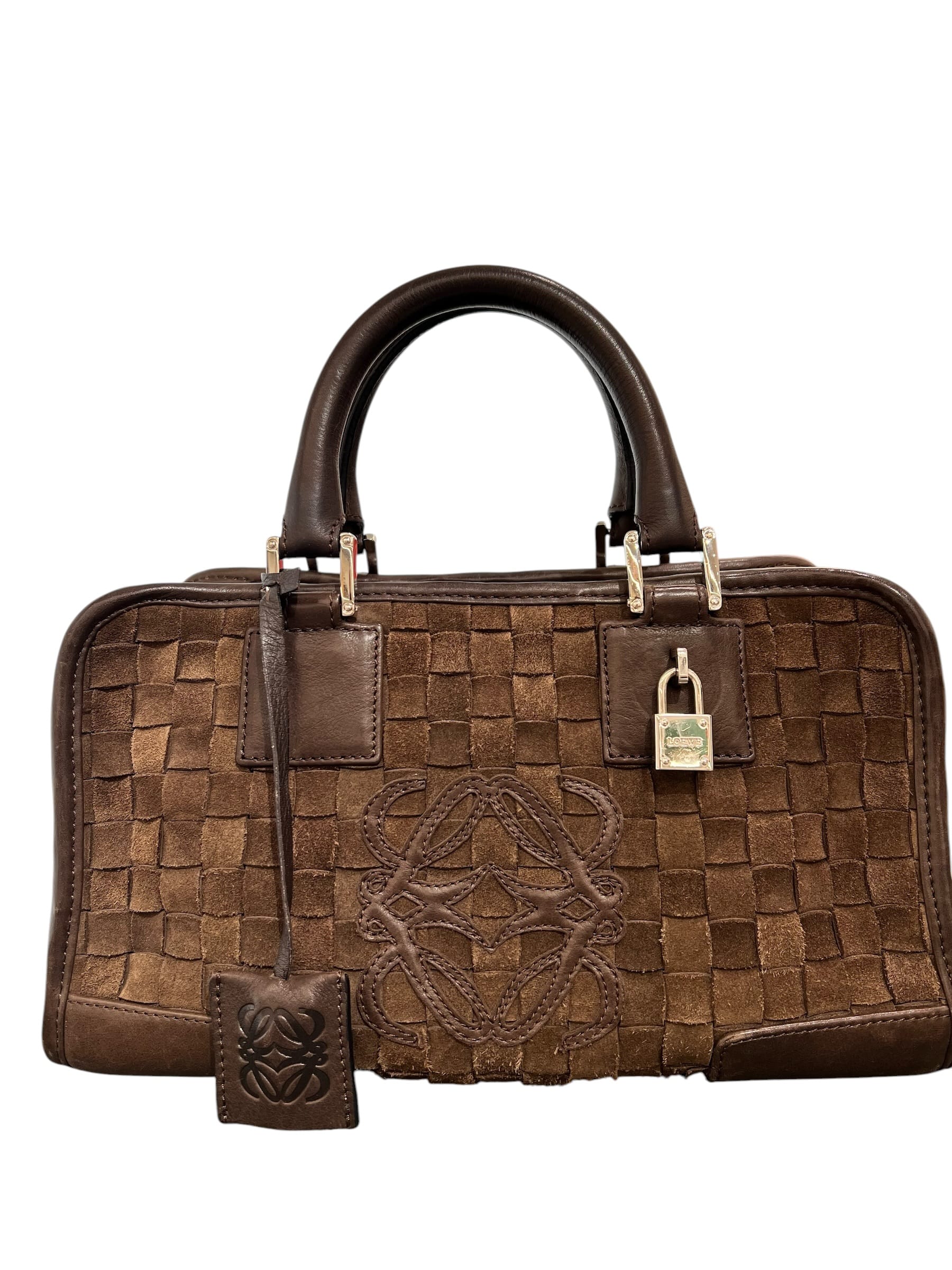 Luxury Promise Loewe Amazona 29 Grizzly Suede Brown SKC8376H