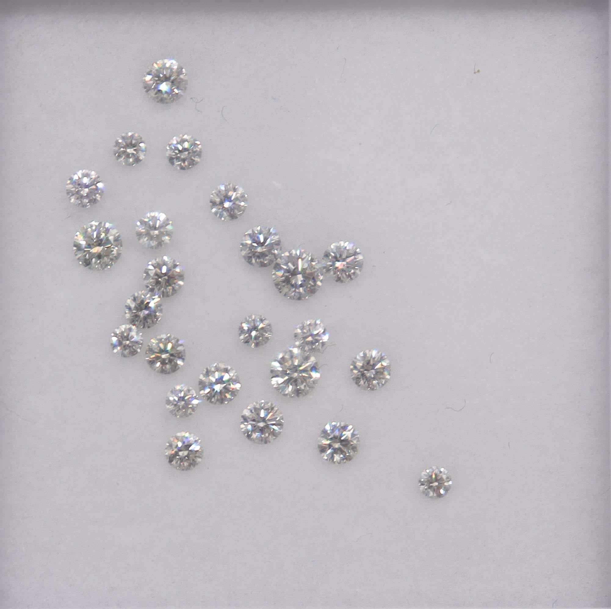 Luxury Promise 1.02ct PINK DIAMOND ROUND melee graduated ( 24pcs) DXBN0715