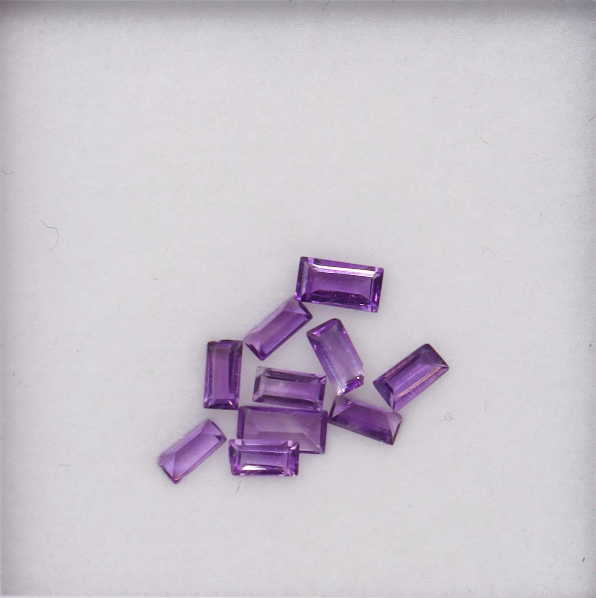 Luxury Promise 1.13ct amethyst bagette set DXBCS6164