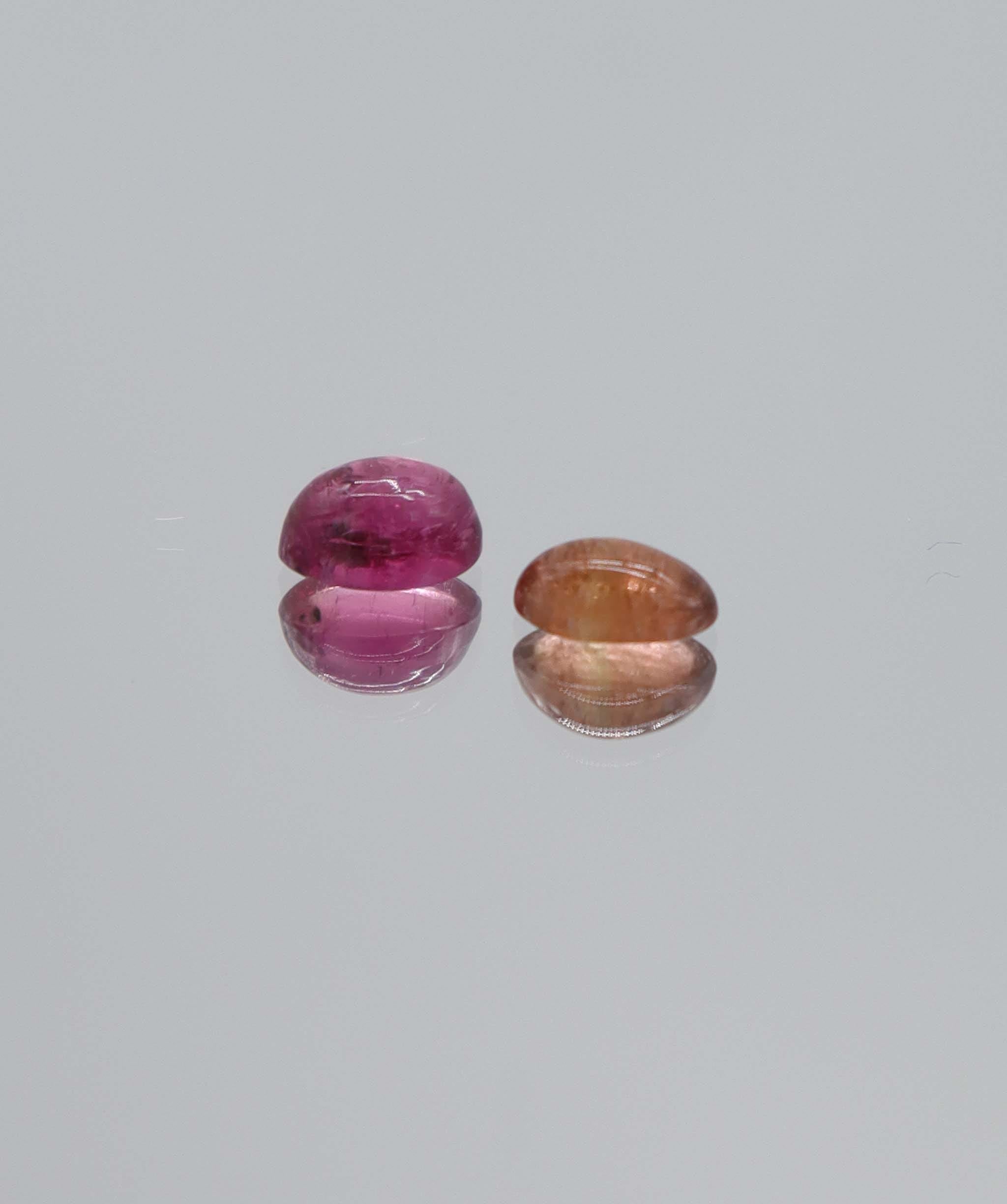 Luxury Promise 1.23ct Toumaline Cabochon oval PAIR DXBCS5893