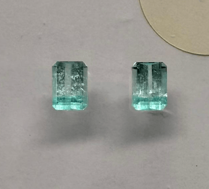 Luxury Promise 1.31CT EMERALD CUT NIGERIAN PARAIBA PAIR DXBCS6208