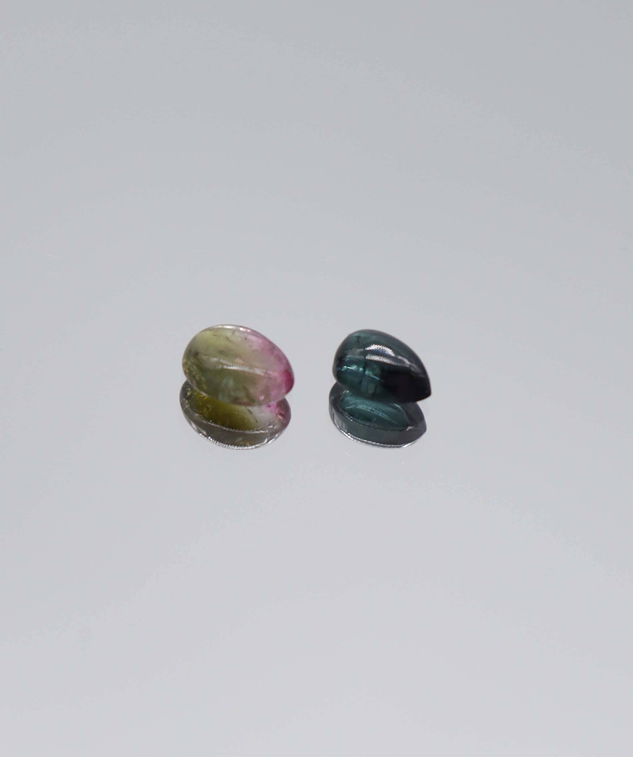 Luxury Promise 1.33ct Tourmaline Cabochon Pear&Oval Lagoon & Watermelon DXBCS5900