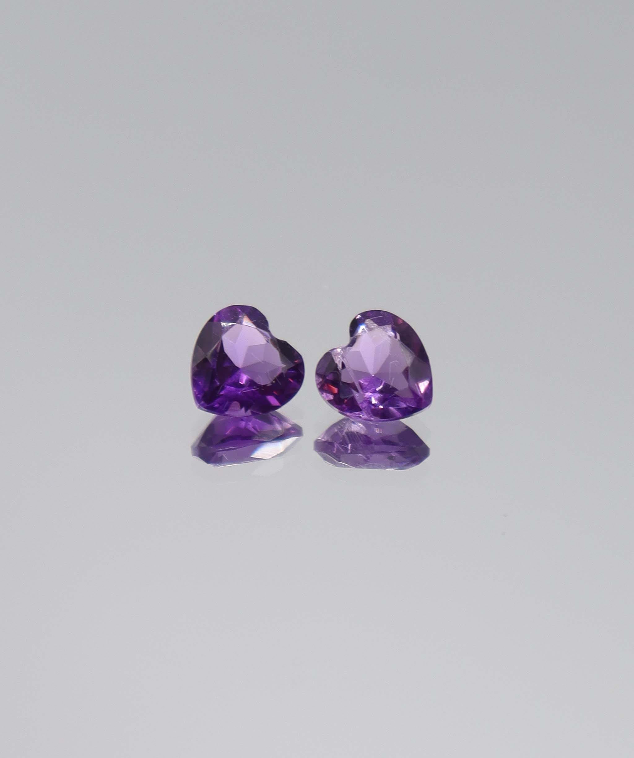 Luxury Promise 1.37ct  Amethyst 2 heart DXBCS6118