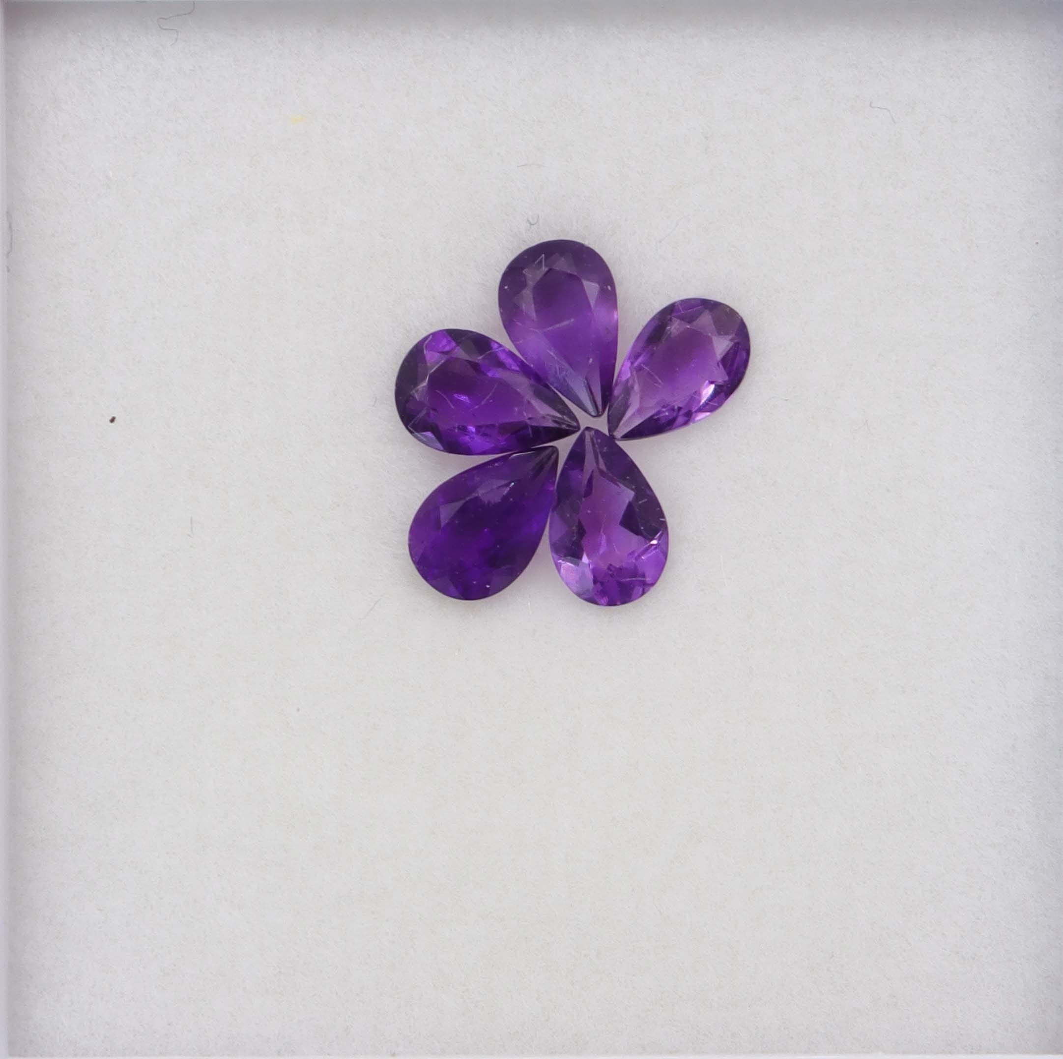 Luxury Promise 1.42ct Amethyst pear set DXBCS6141