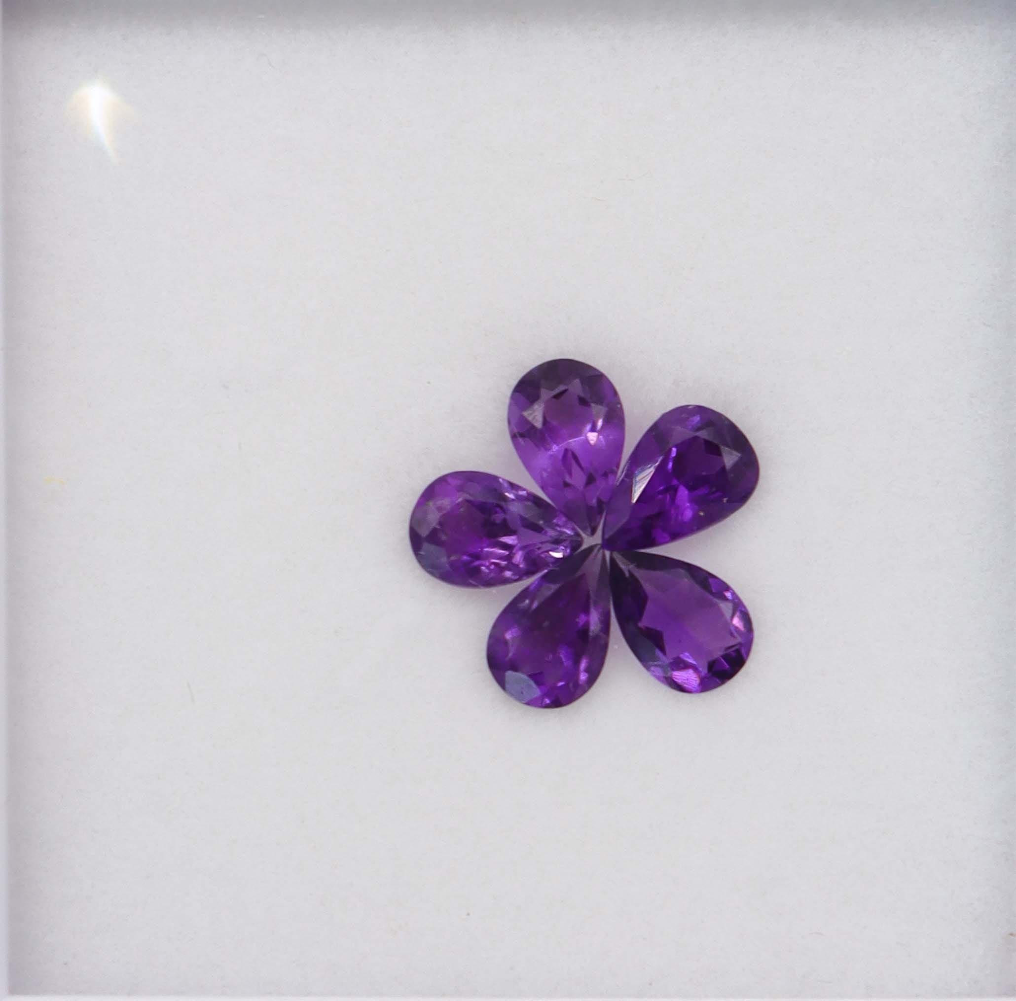 Luxury Promise 1.64ct Amethyst pear set DXBCS6131