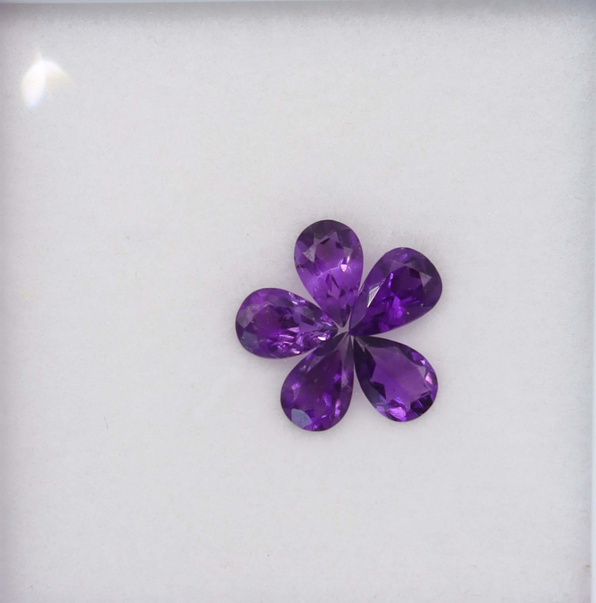 Luxury Promise 1.64ct Amethyst pear set DXBCS6131