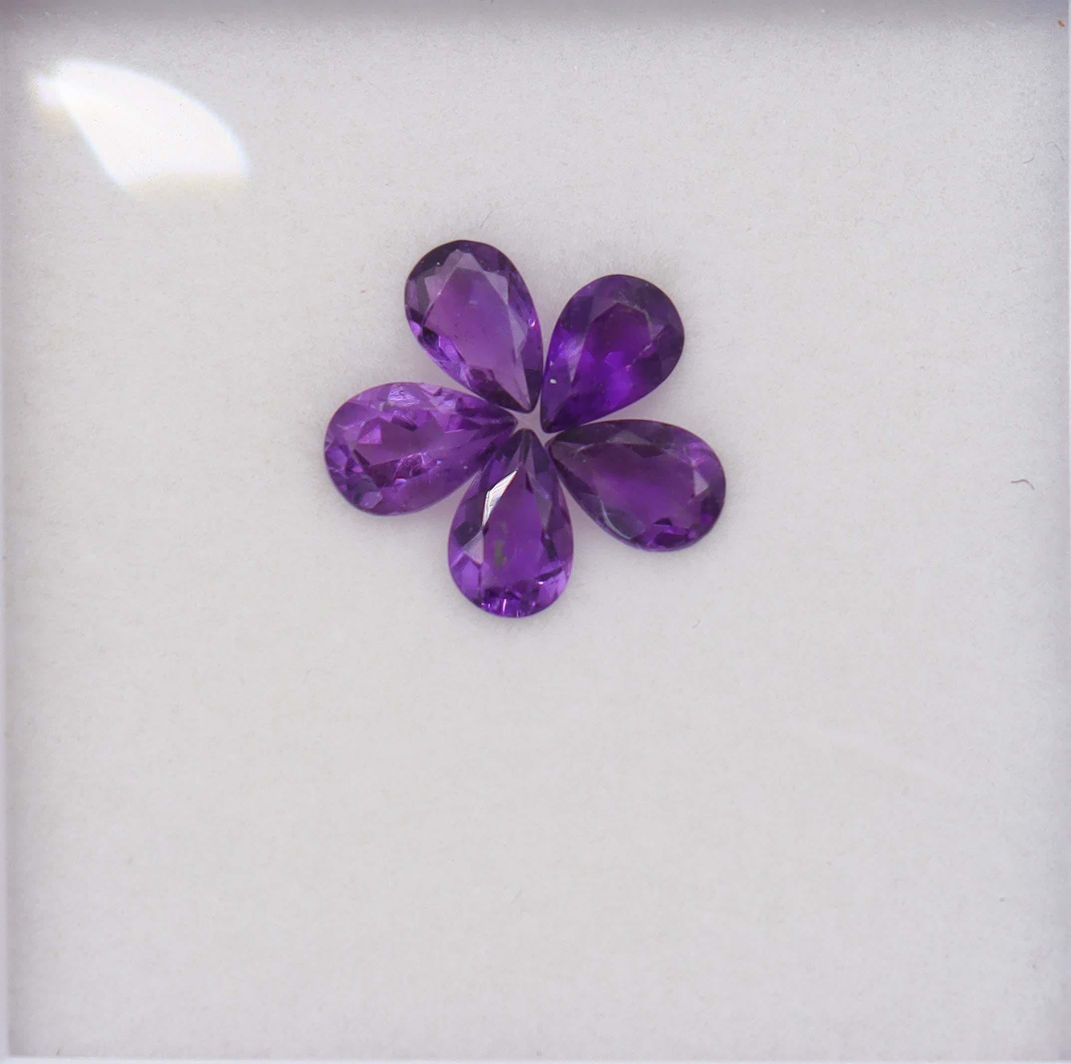 Luxury Promise 1.70 Amethyst pear set DXBCS6134
