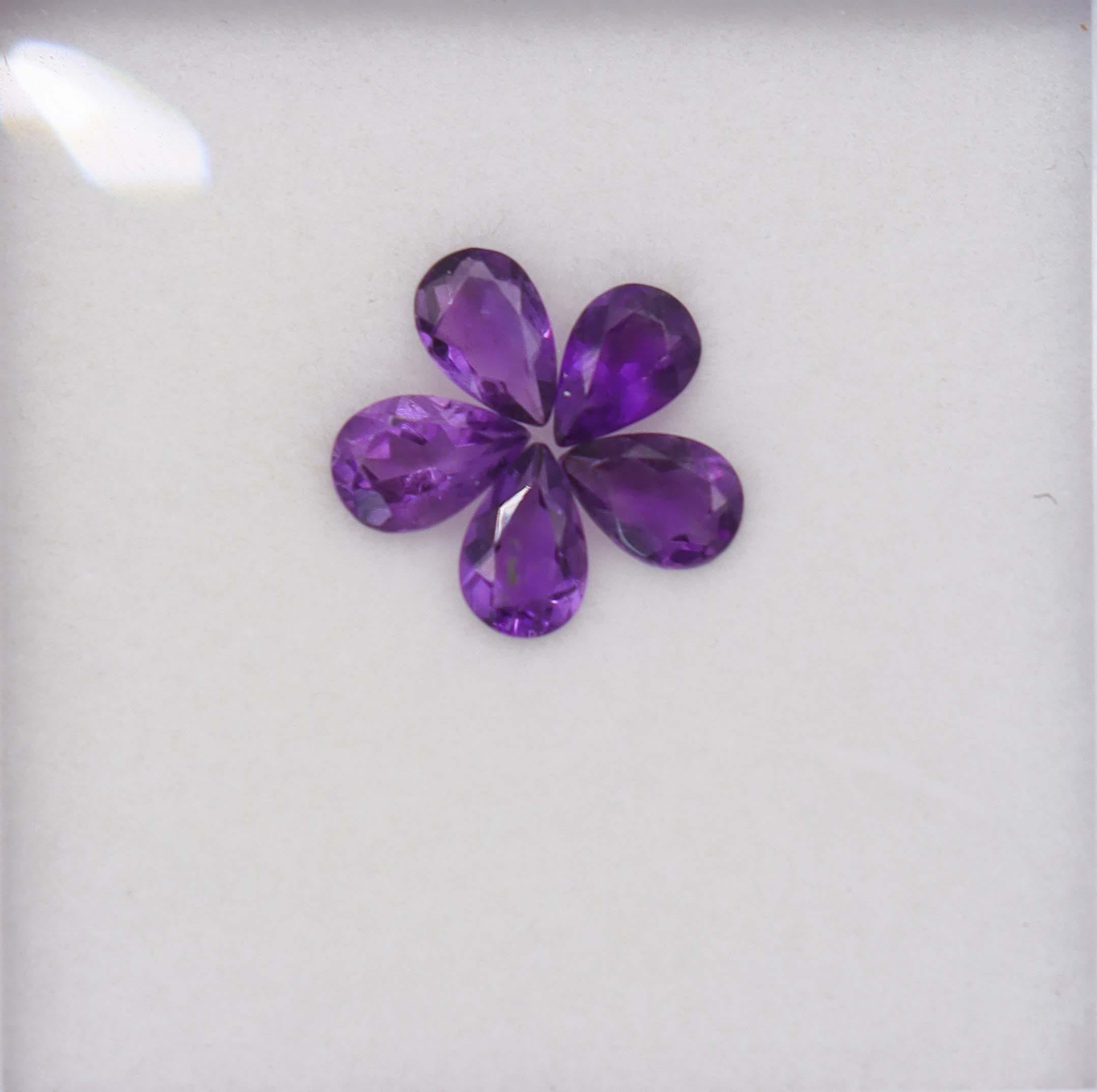 Luxury Promise 1.70 Amethyst pear set DXBCS6134