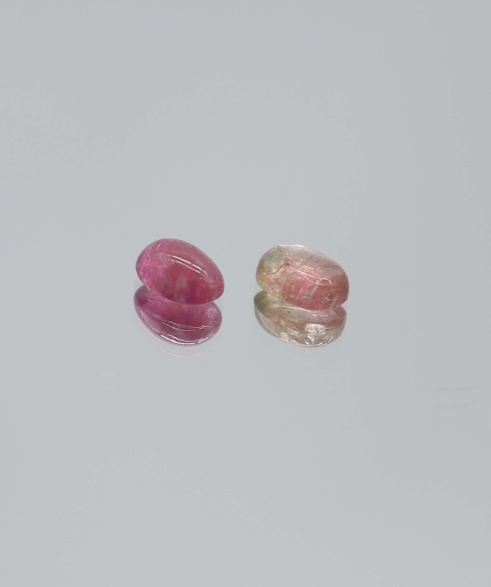 Luxury Promise 1.73ct Toumaline Cabochon oval PAIR DXBCS5895