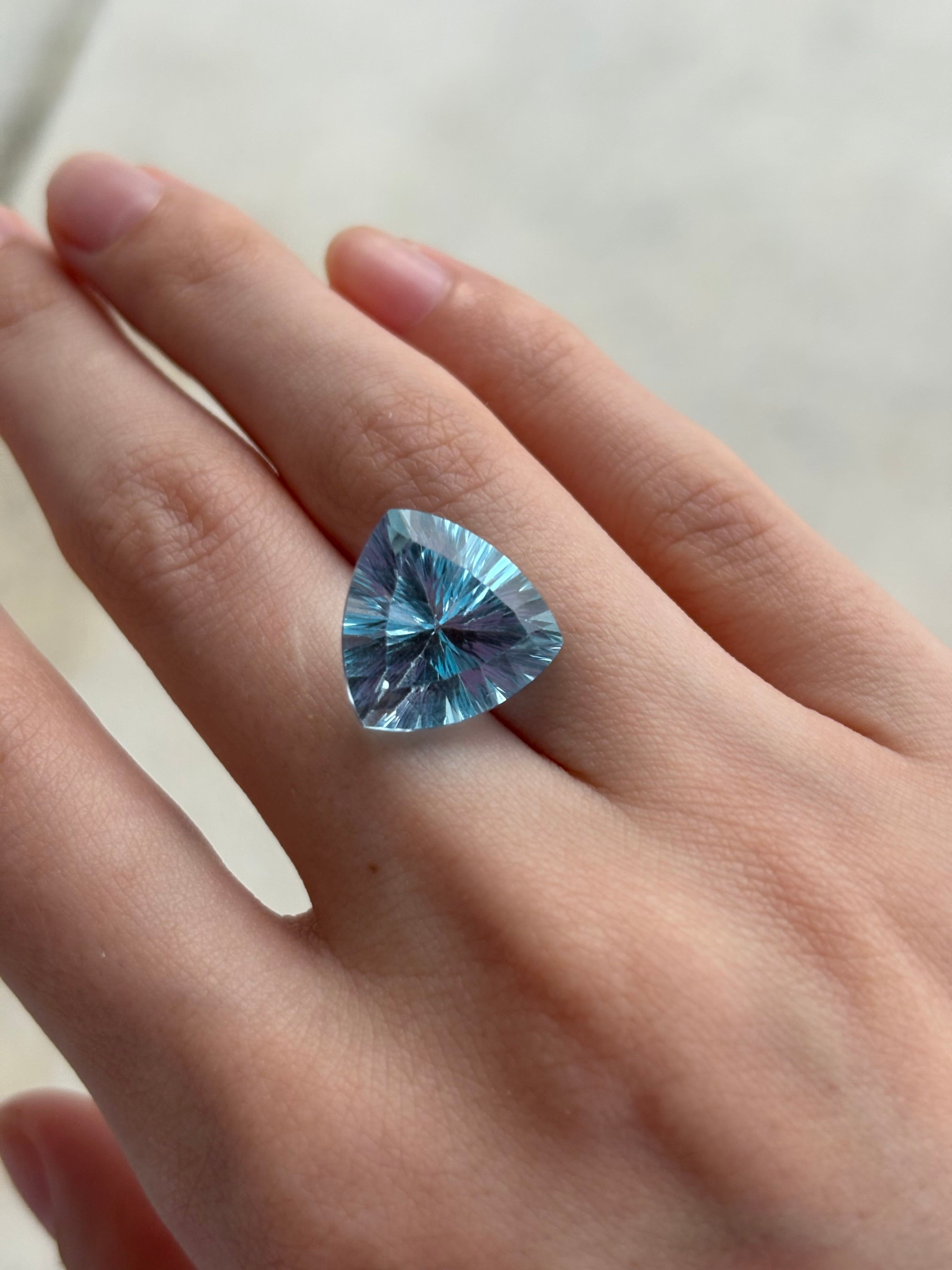Luxury Promise 11.24ct Blue Topaz Fantasy Trillion  DXBCS5106