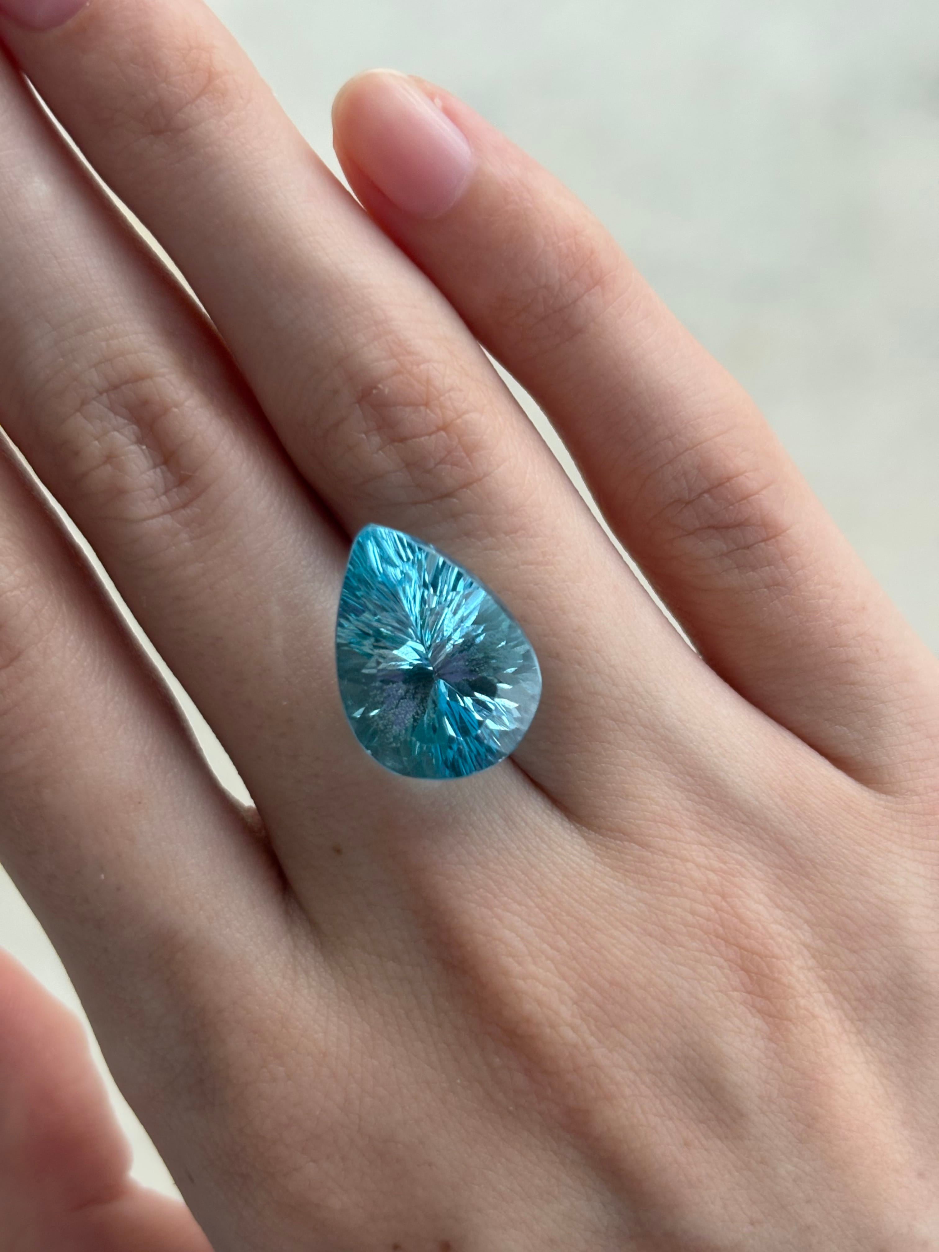 Luxury Promise 13.05ct Blue Topaz Fantasy Pear DXBCS5105