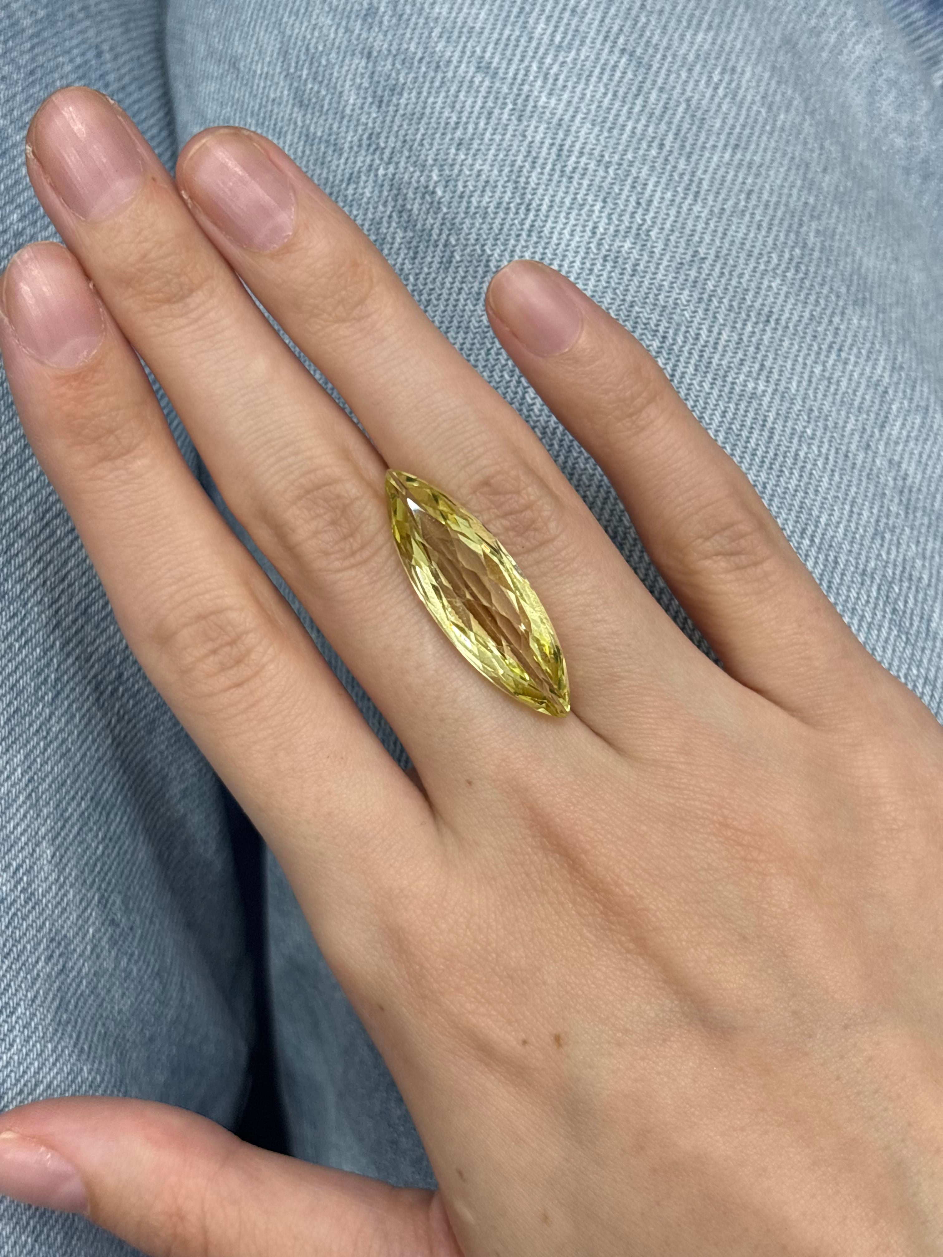 Luxury Promise 13.55ct Fantasy Marquise Briolette Lemon Amethyst  DXBCS5109