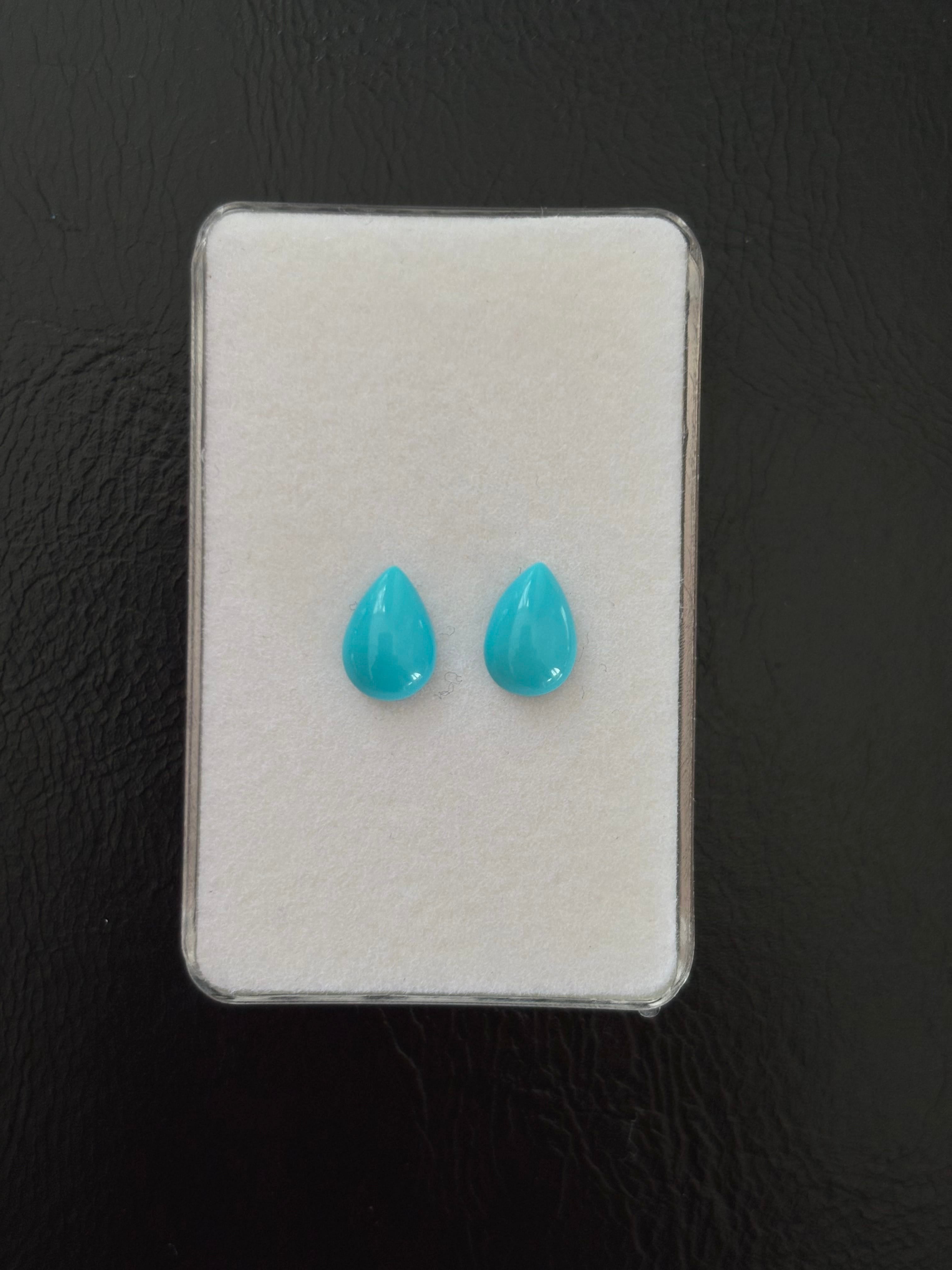 Luxury Promise 2.06ct Sleeping Beauty Turquoise PAIR DXBCS5215