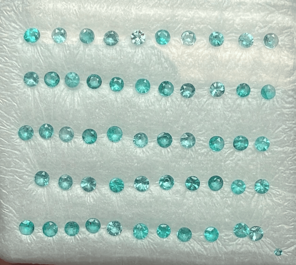 Luxury Promise 2.23ct ROUND SHAPE BRAZIL PARAIBA SET DXBCS6090