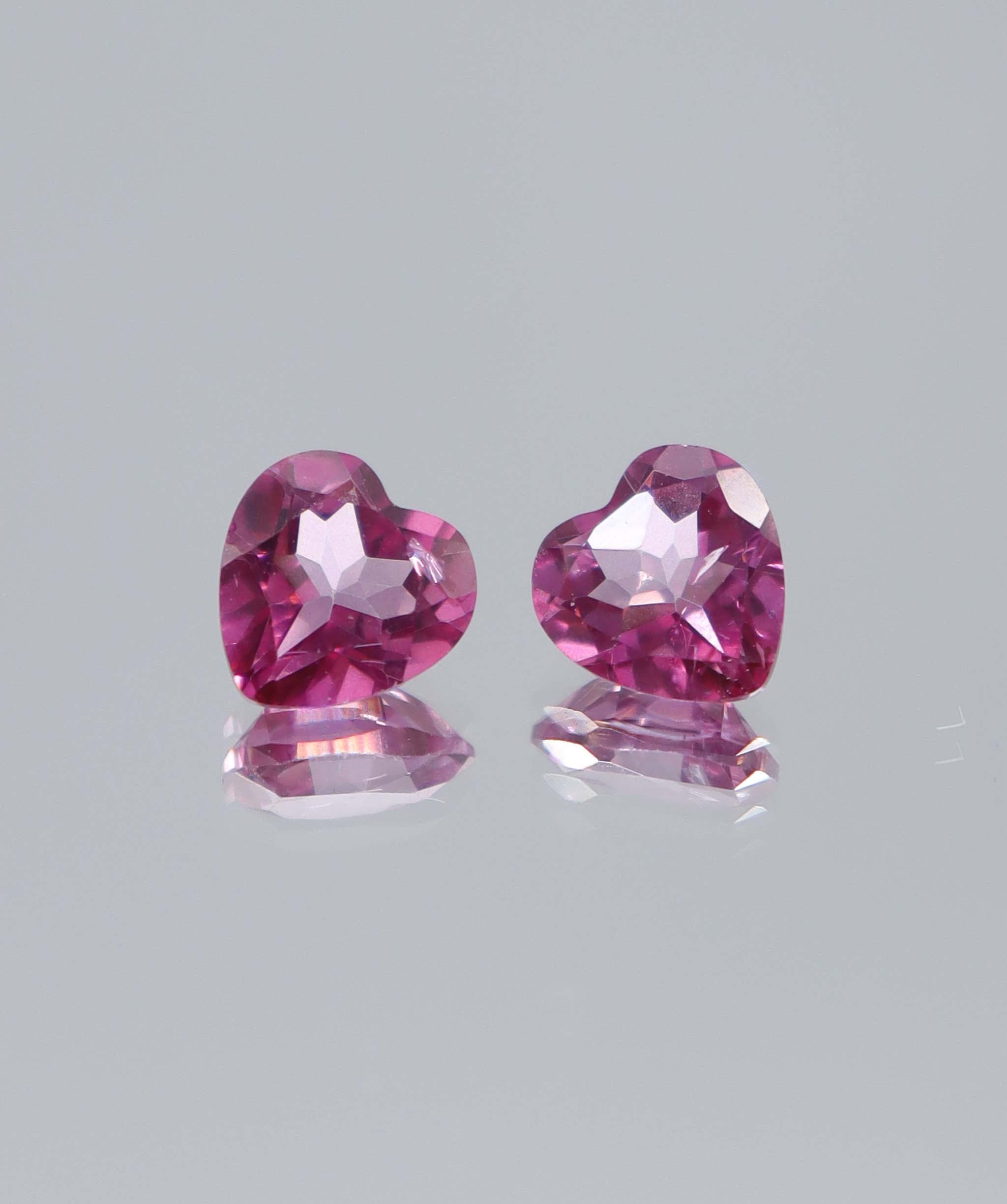 Luxury Promise 2.90ct Pink Topaz Heart PAIR DXBCS6049