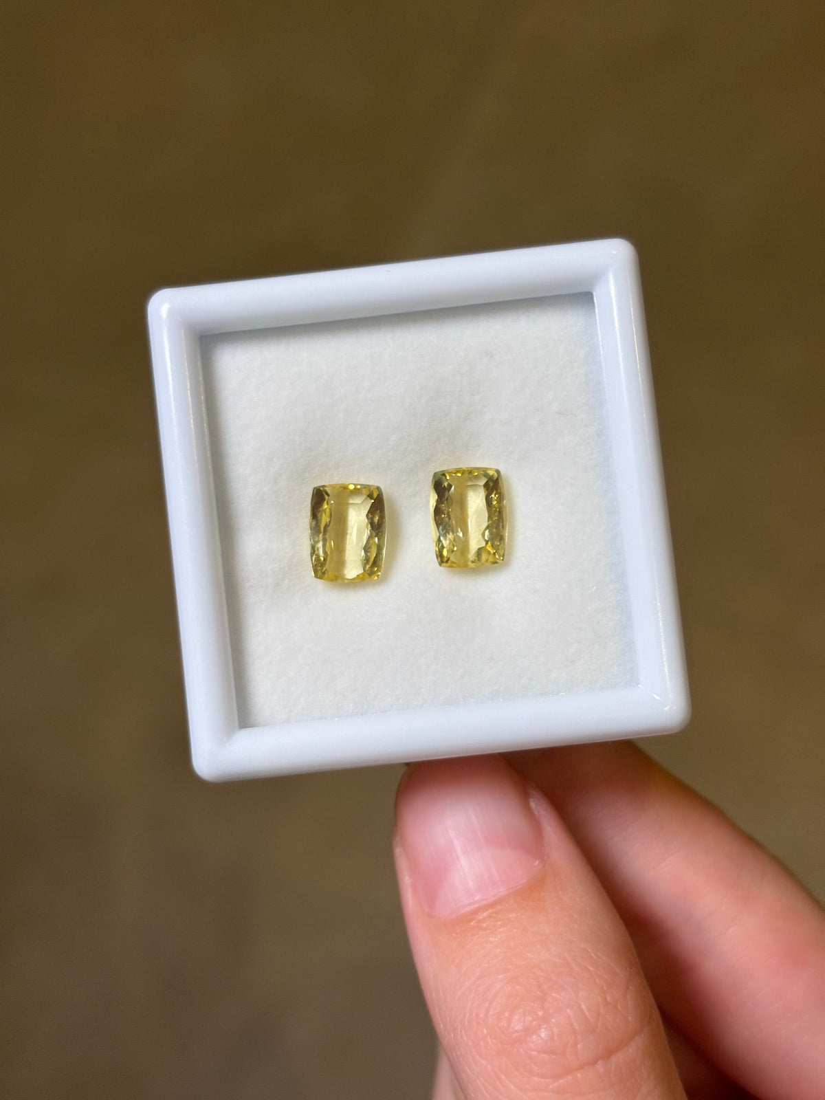 Luxury Promise 2.95ct Golden Beryl Cushion PAIR THAIC0998
