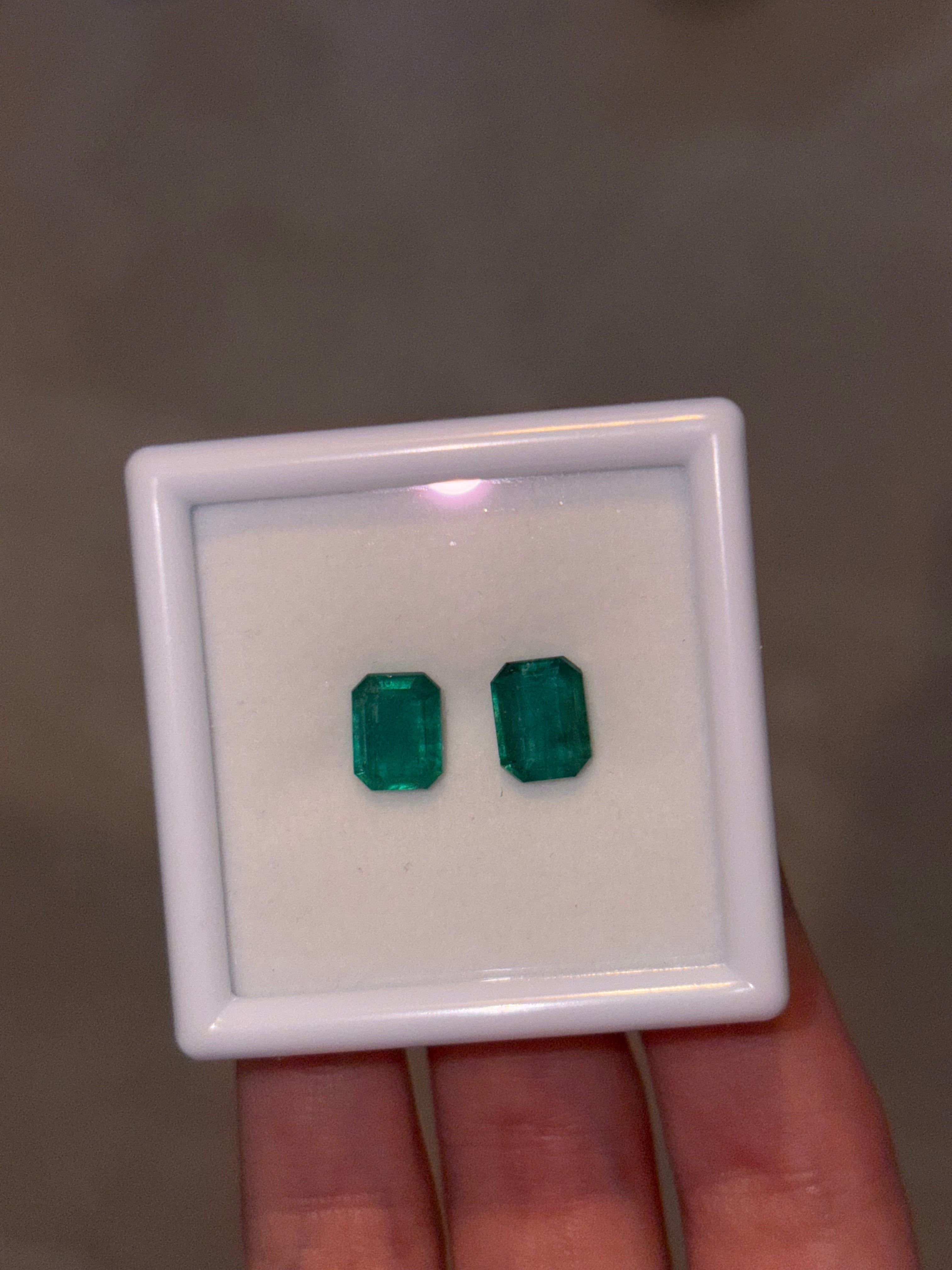 Luxury Promise 3.20ct Emerald PAIR THAIC1460
