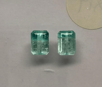 Luxury Promise 3.5CT EMERALD CUT NIGERIAN PARAIBA PAIR DXBCS6190