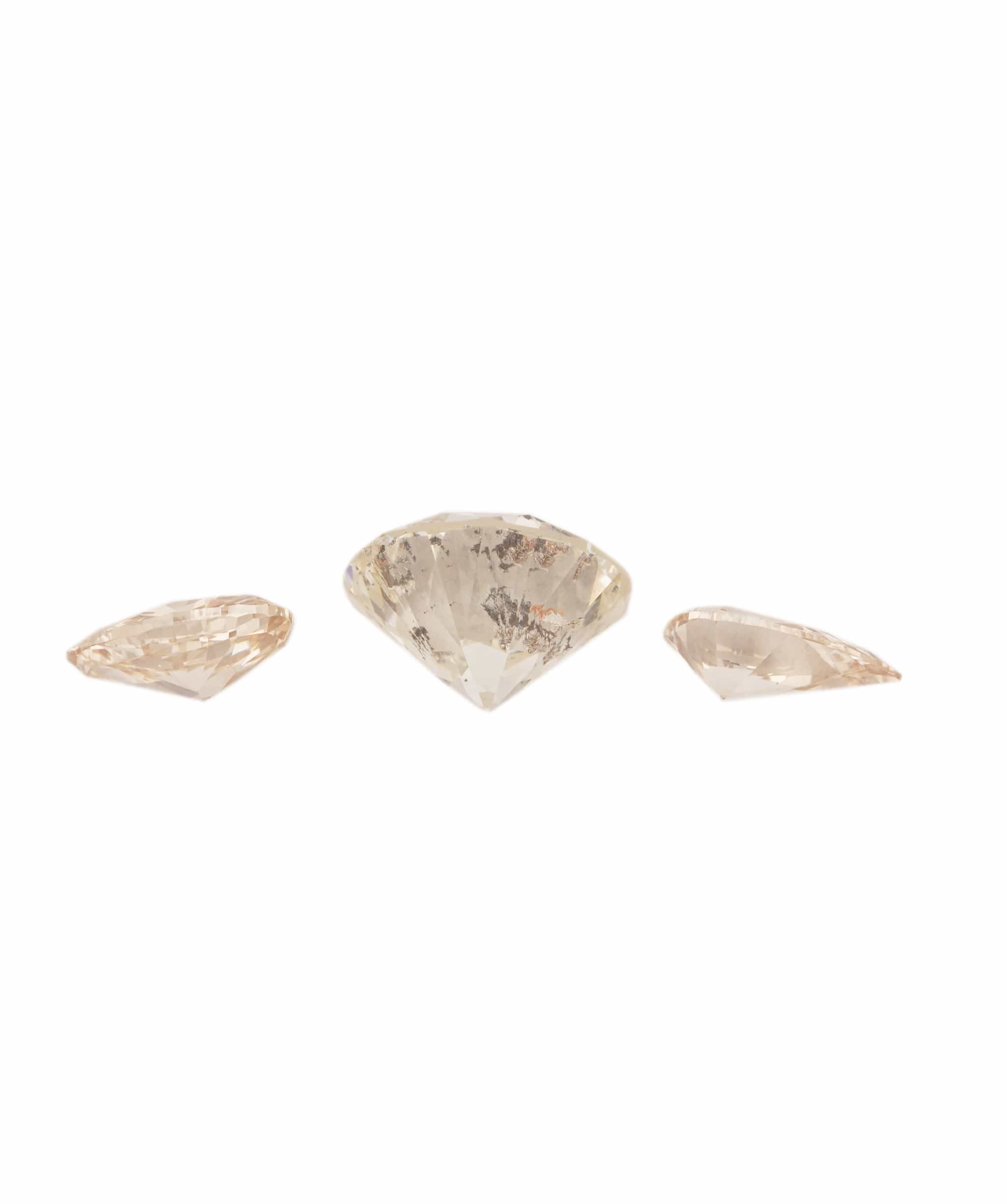 Luxury Promise 3.95CT OLD EUROPEAN CUT AND PEARS WHITE CENTRE-ROSE -FLAME PINK PEARS DIAMONDS FOR LARGE RING ANC1842
