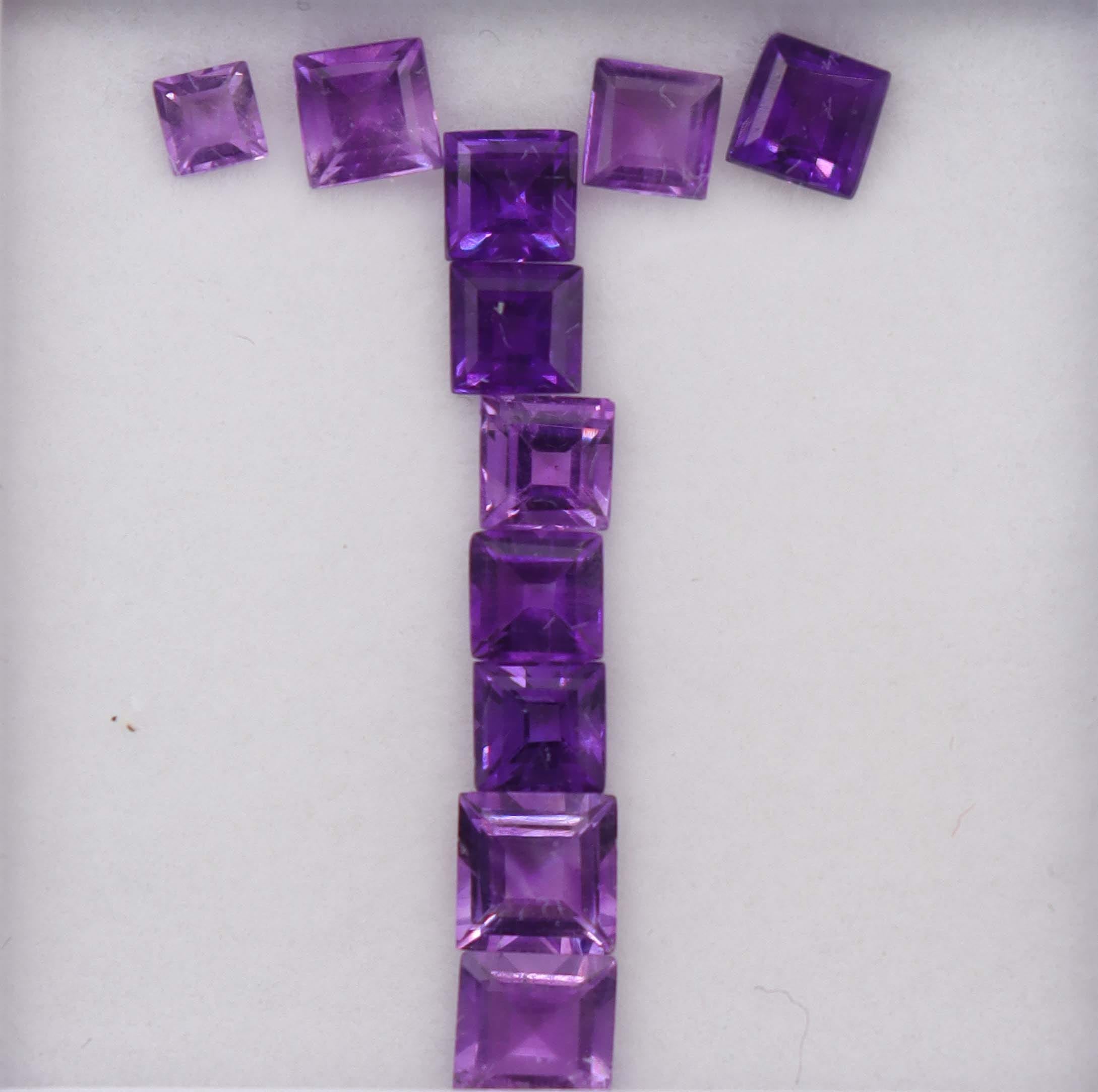 Luxury Promise 4.03ct Amethyst Princess  cut set DXBCS6104