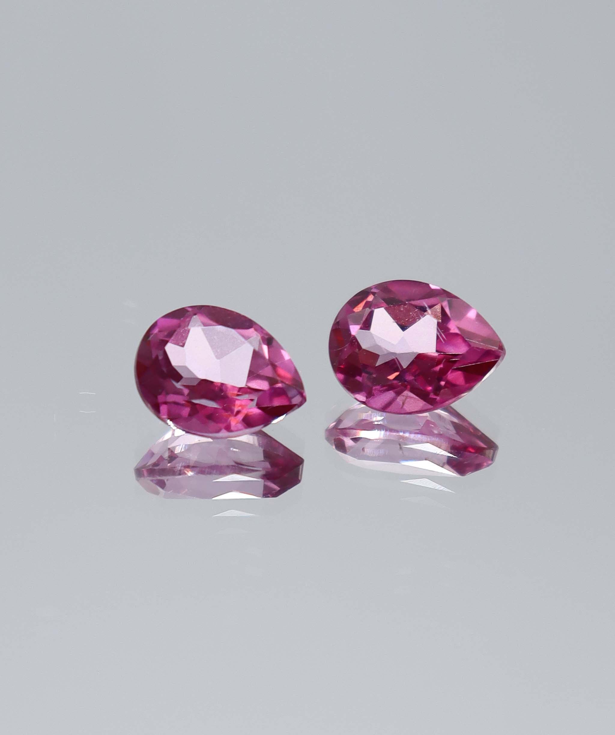 Luxury Promise 4.17ct Pink Topaz Pear PAIR DXBCS6044