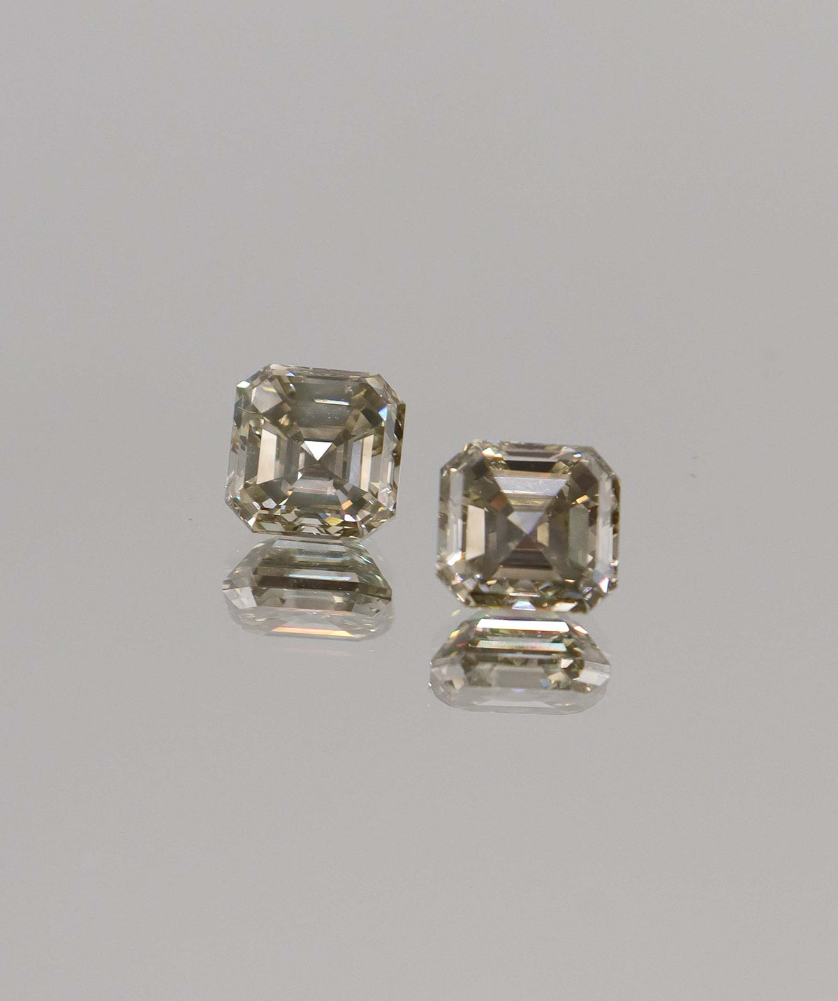 Luxury Promise 4.4ct fancy greenish grey asher cut diamond DXBCS4379