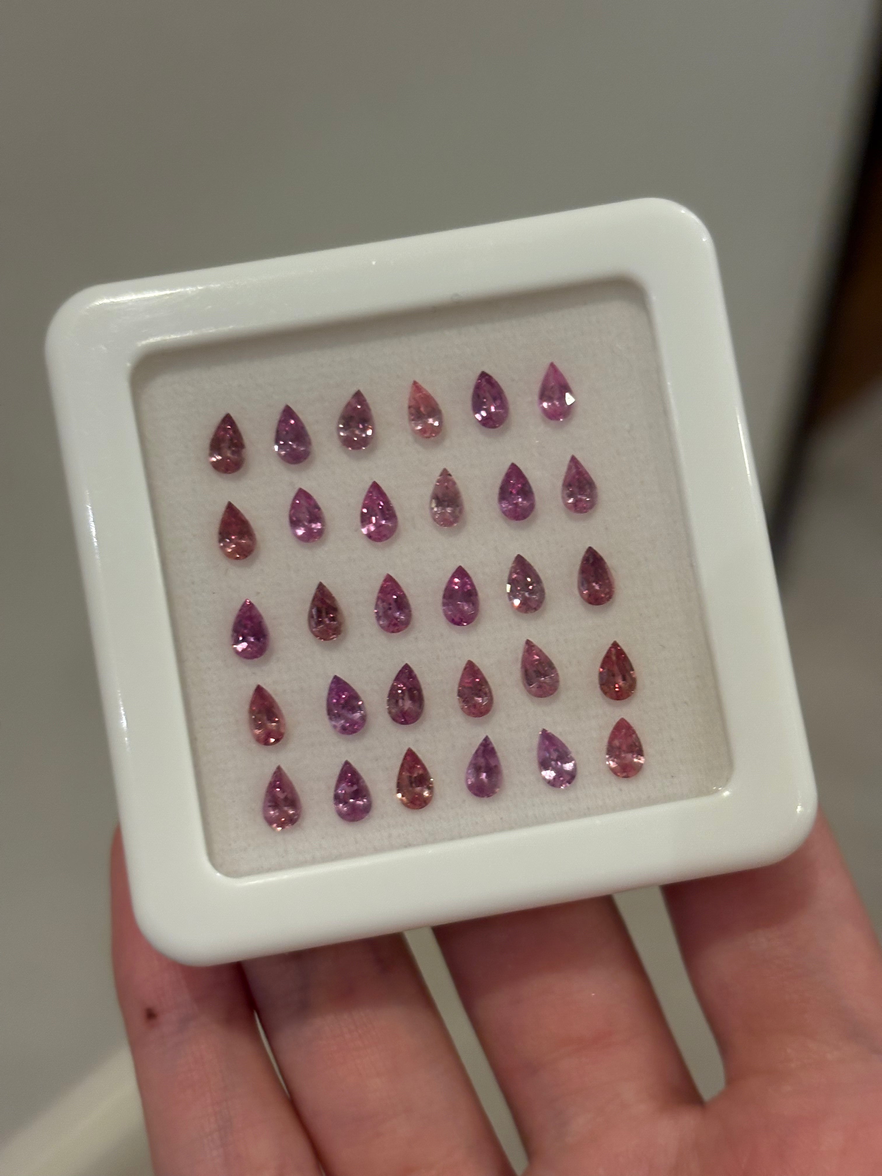 Luxury Promise 6.32ct Padparadscha Sapphire Set Pears DXBCS4972
