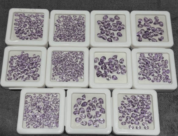 Luxury Promise Pear Natural Amethyst (from Brazil)(price per 1 stone) THAI0015
