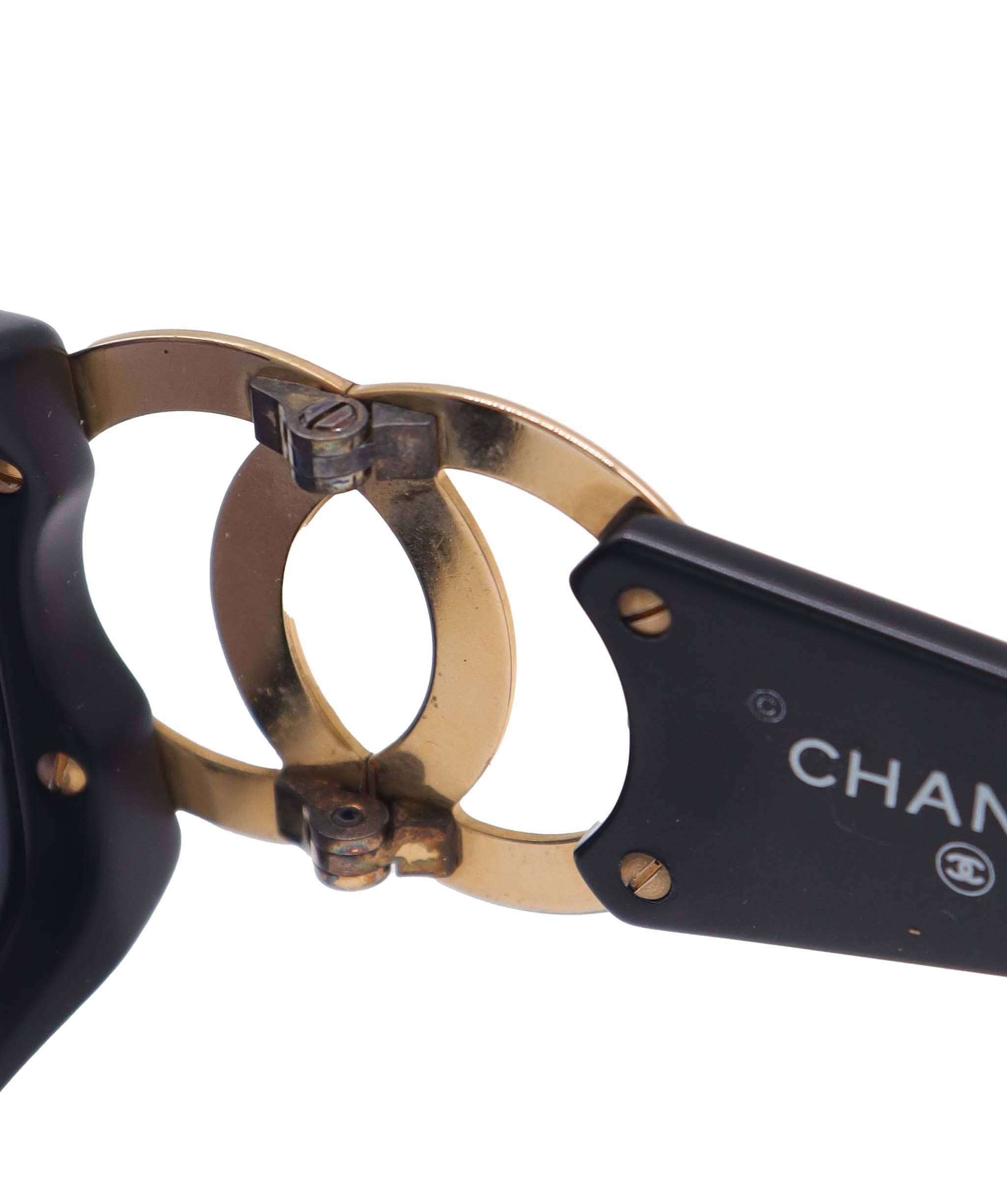 Luxury Promise VINTAGE CHANEL COCOMARK SUNGLASSES BLACK EYEWEAR DXBS6438