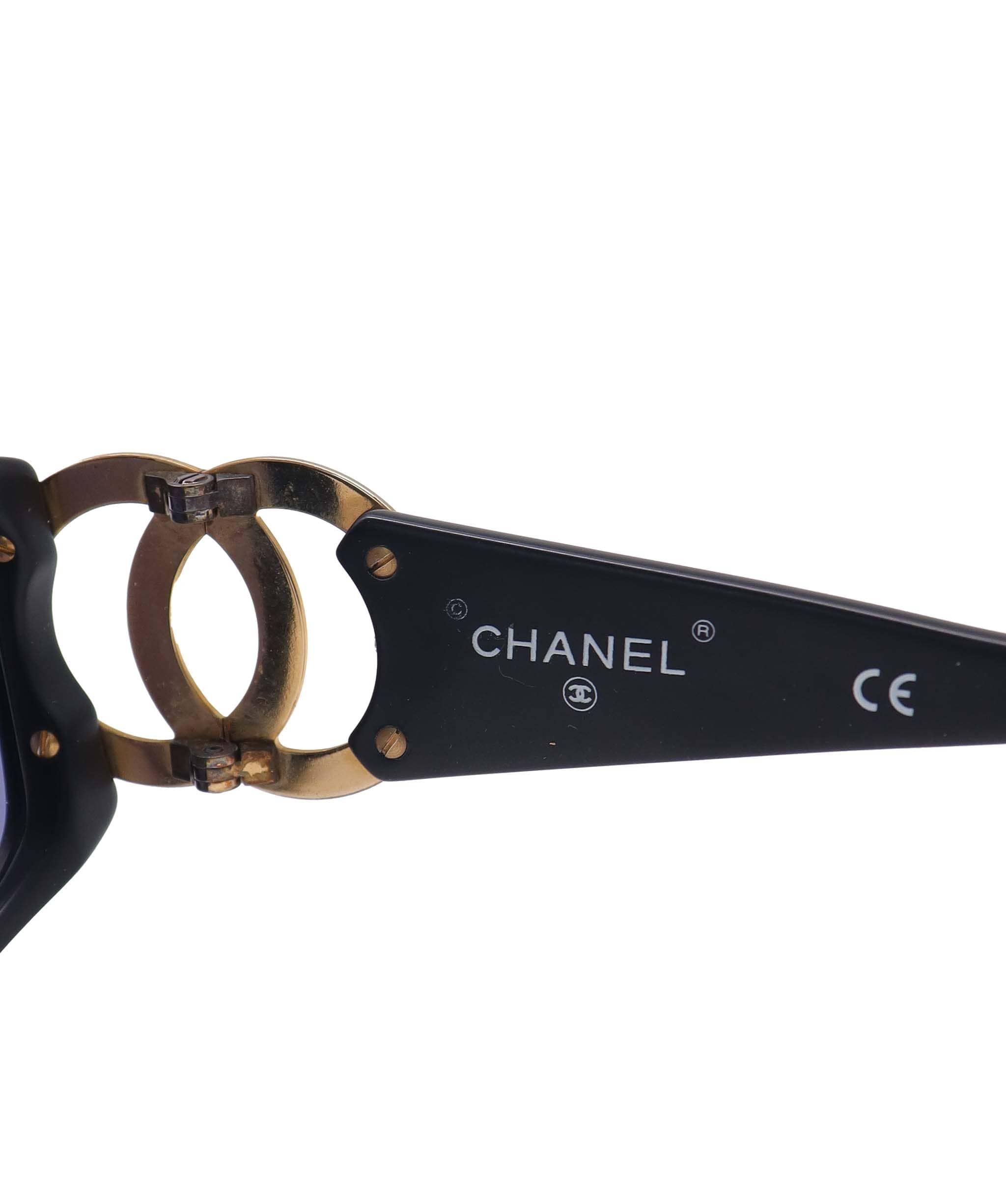Luxury Promise VINTAGE CHANEL COCOMARK SUNGLASSES BLACK EYEWEAR DXBS6438