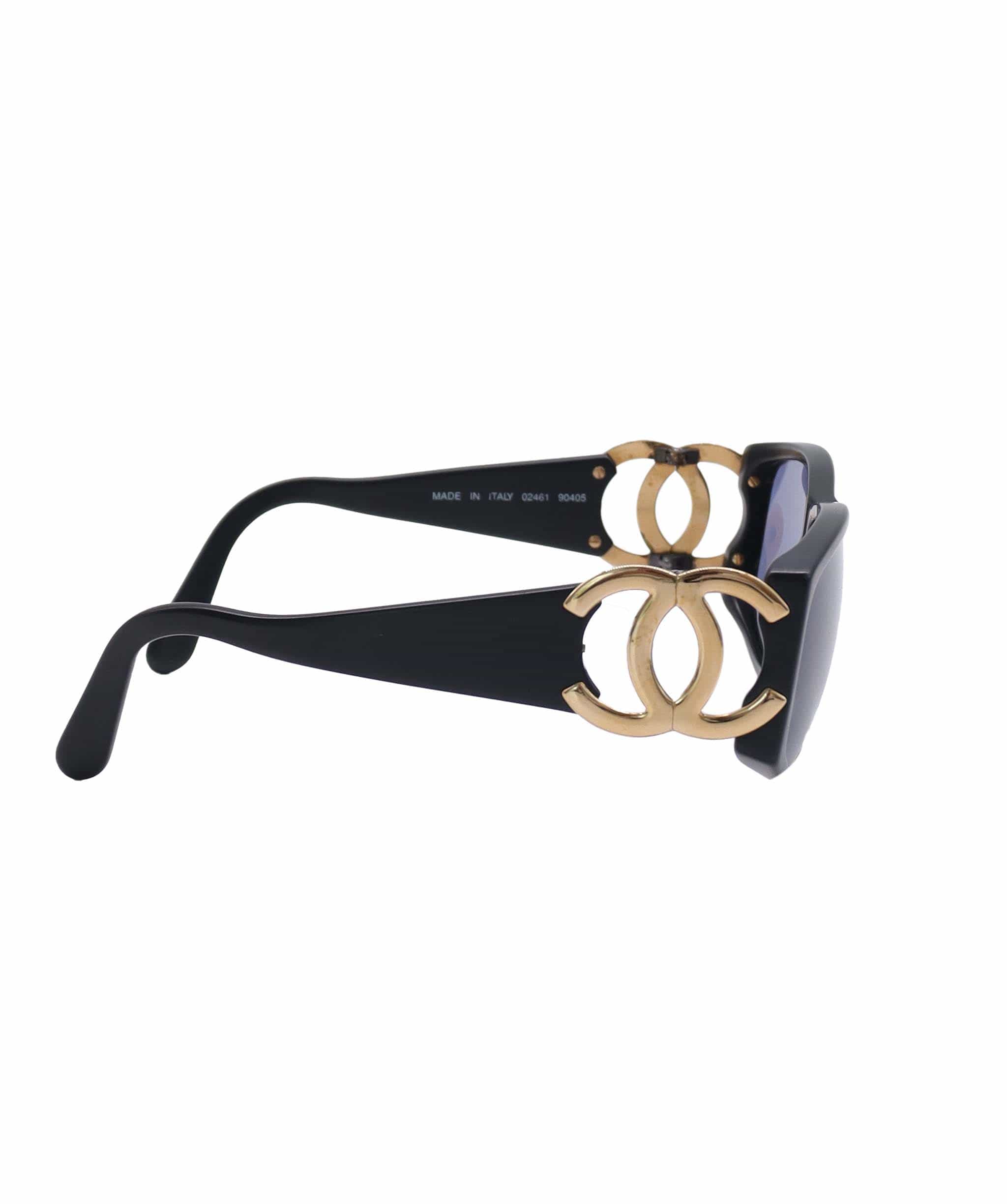 Luxury Promise VINTAGE CHANEL COCOMARK SUNGLASSES BLACK EYEWEAR DXBS6438