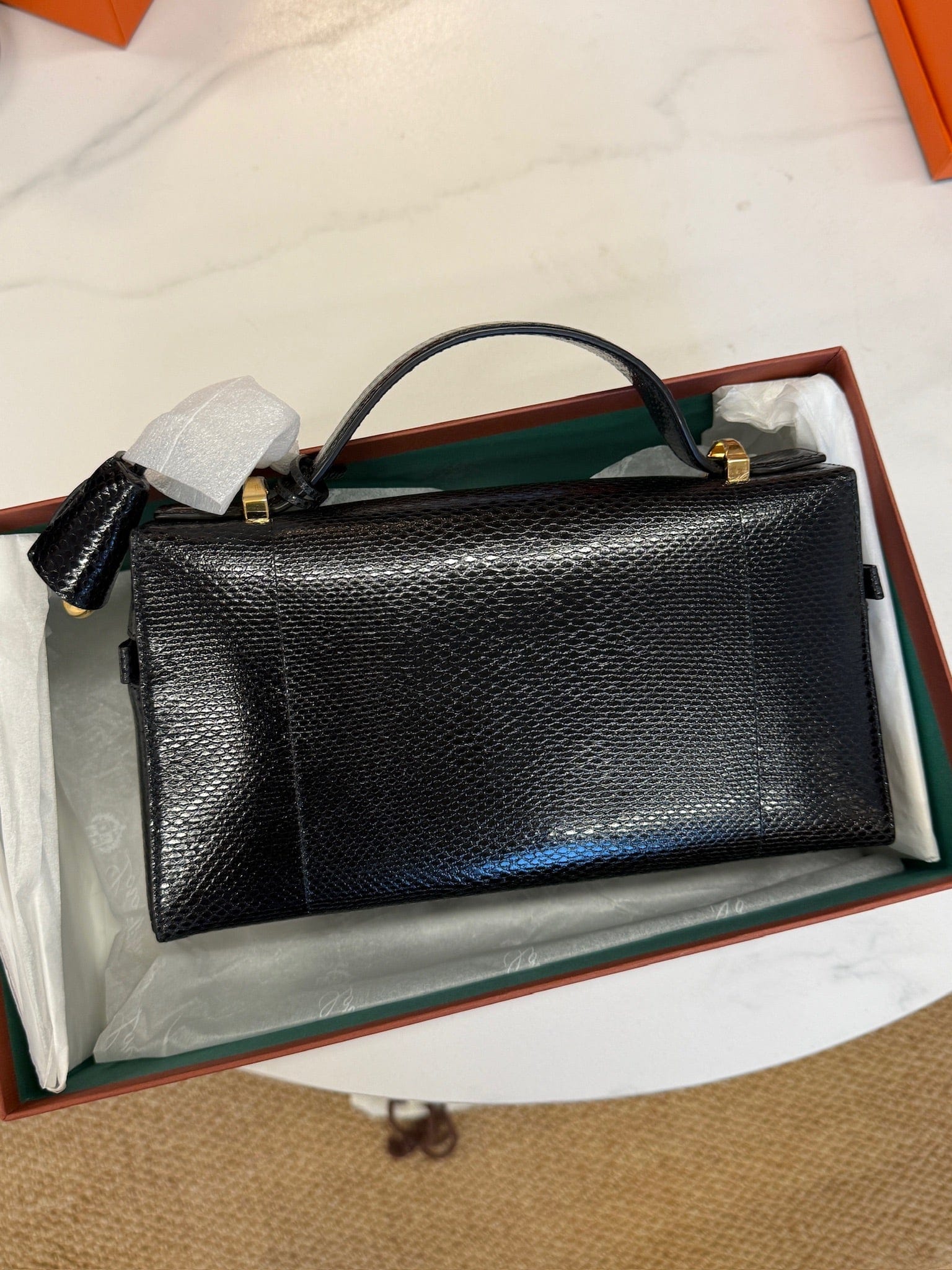 Luxury Promise Loro Piana Water Snake Leather Bag L23 Black – Brand New Full Set
